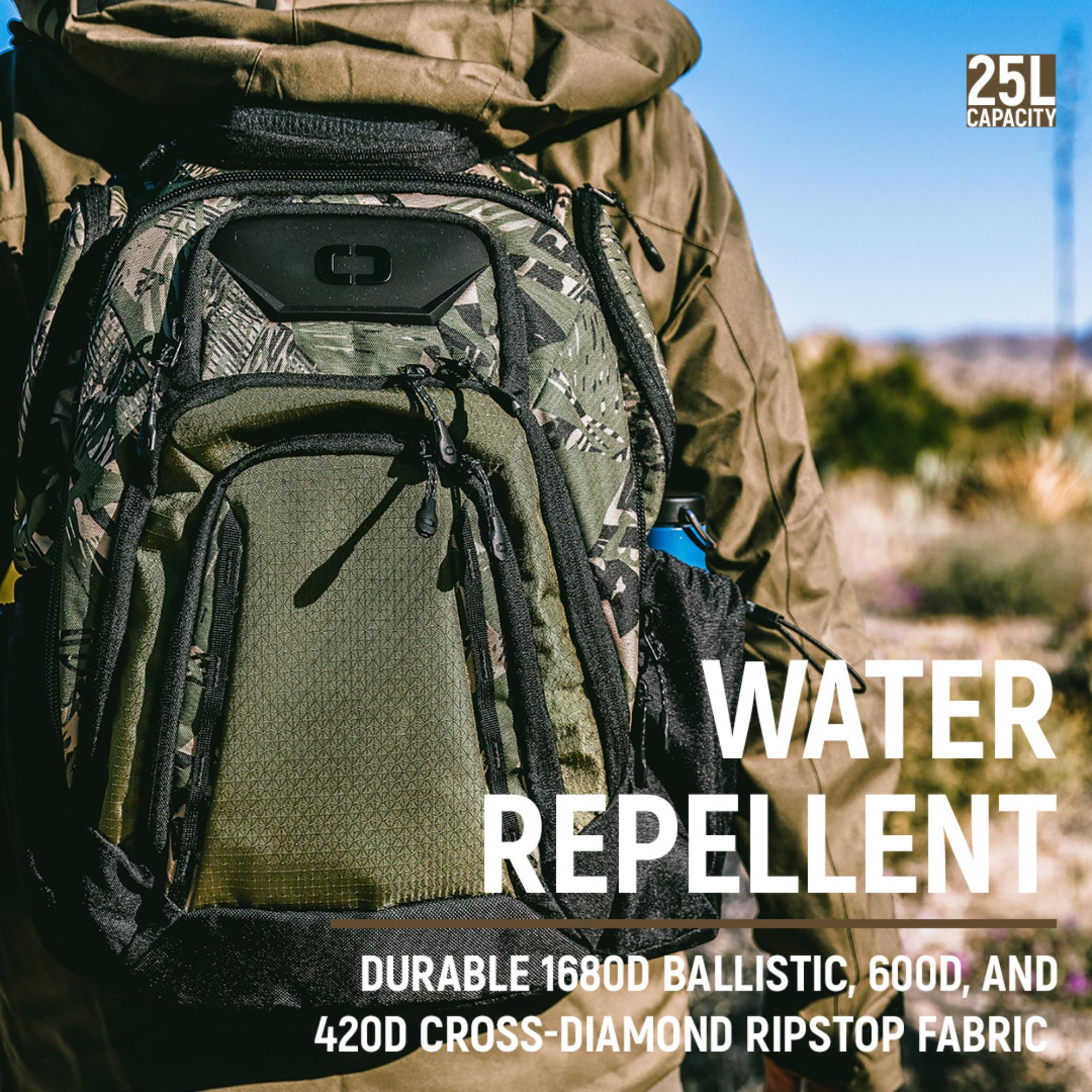 OGIO Renegade PRO Backpack - Durable Laptop Backpack for Men & Women, 17-Inch Laptop Compartment, Wildflowers Design - Perfect for Travel, Work & Outdoor Adventures