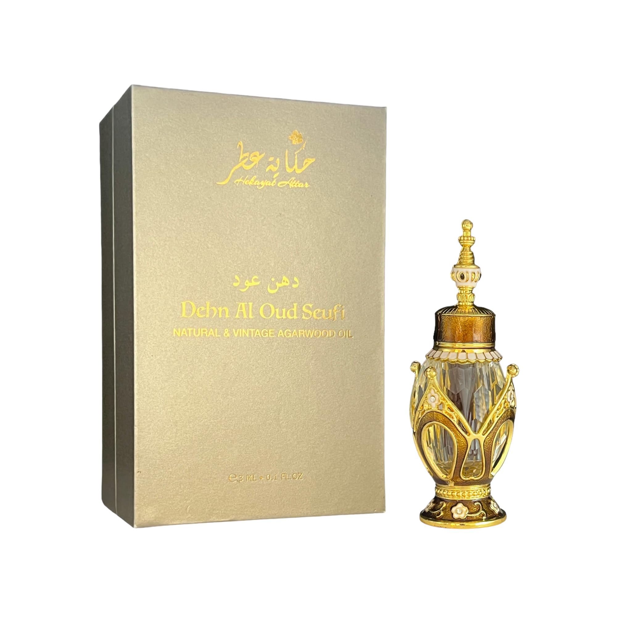 Premium Dehn Al Oud Seufi - 100% Pure Natural & Vintage Agarwood Oil (3ml / 0.1 fl oz) for Aromatherapy, Meditation & Luxury Perfume Making