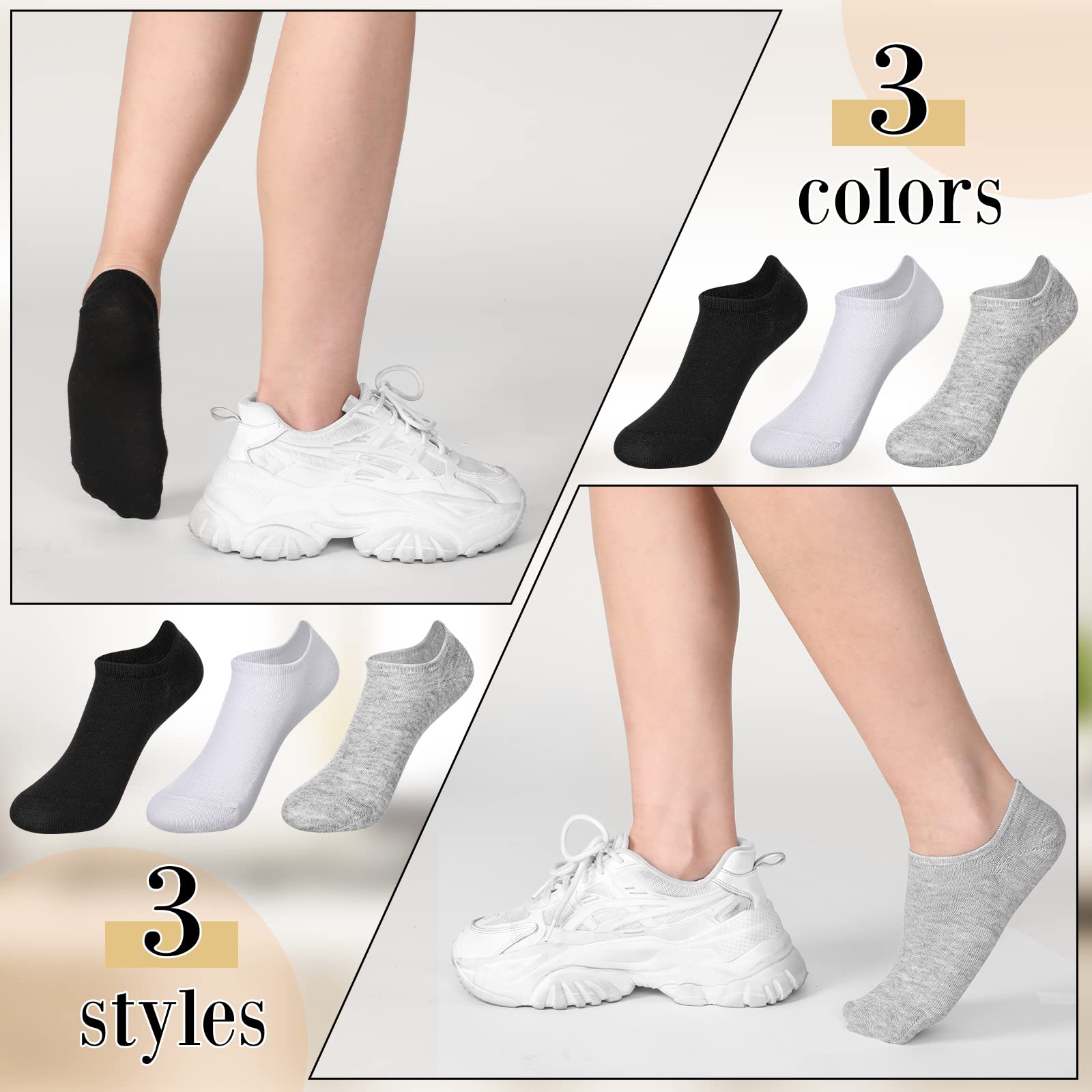 72 Pairs No Show Socks - Invisible Low Cut for Men & Women | Sports & Casual Wear
