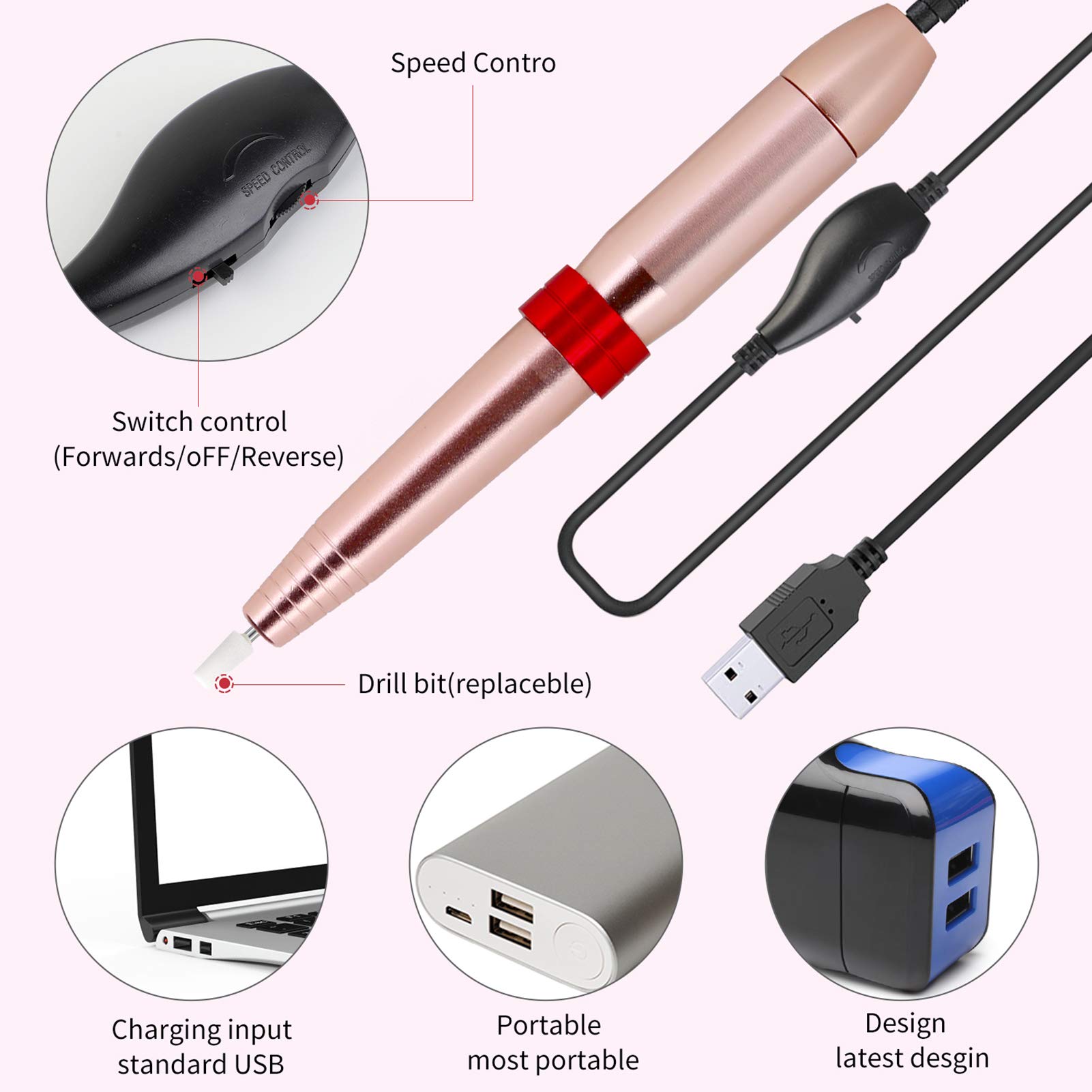 Professional SOWUNO Nail Drill Kit - Electric Manicure & Pedicure Set for Nail Care, Toenail Trimming & Nail Art - Perfect for Home Salon, Nail Technicians & DIY Beauty Enthusiasts