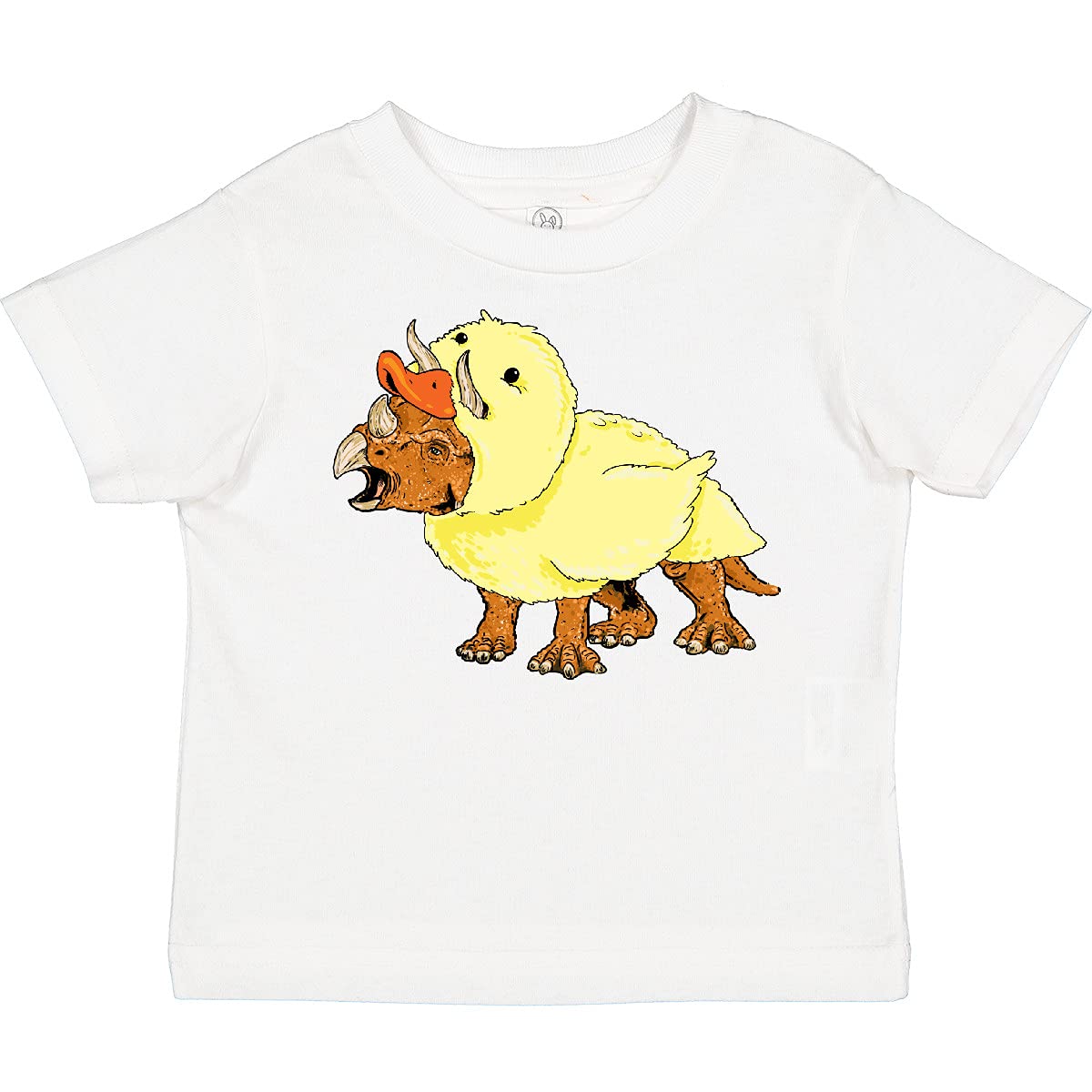 Inktastic Easter Duck Triceratops Toddler T-Shirt - Cute Dinosaur Graphic Tee for Boys & Girls - Perfect for Easter Outfits, Birthday Parties & Playdates