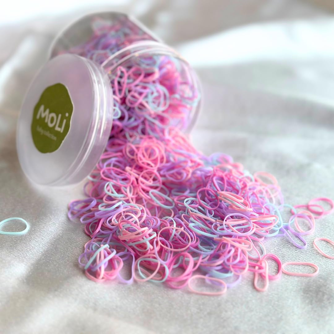 1500pcs Baby Hair Elastics - Soft Rubber Bands for Thin Hair | Girls Hair Ties for Daily Use