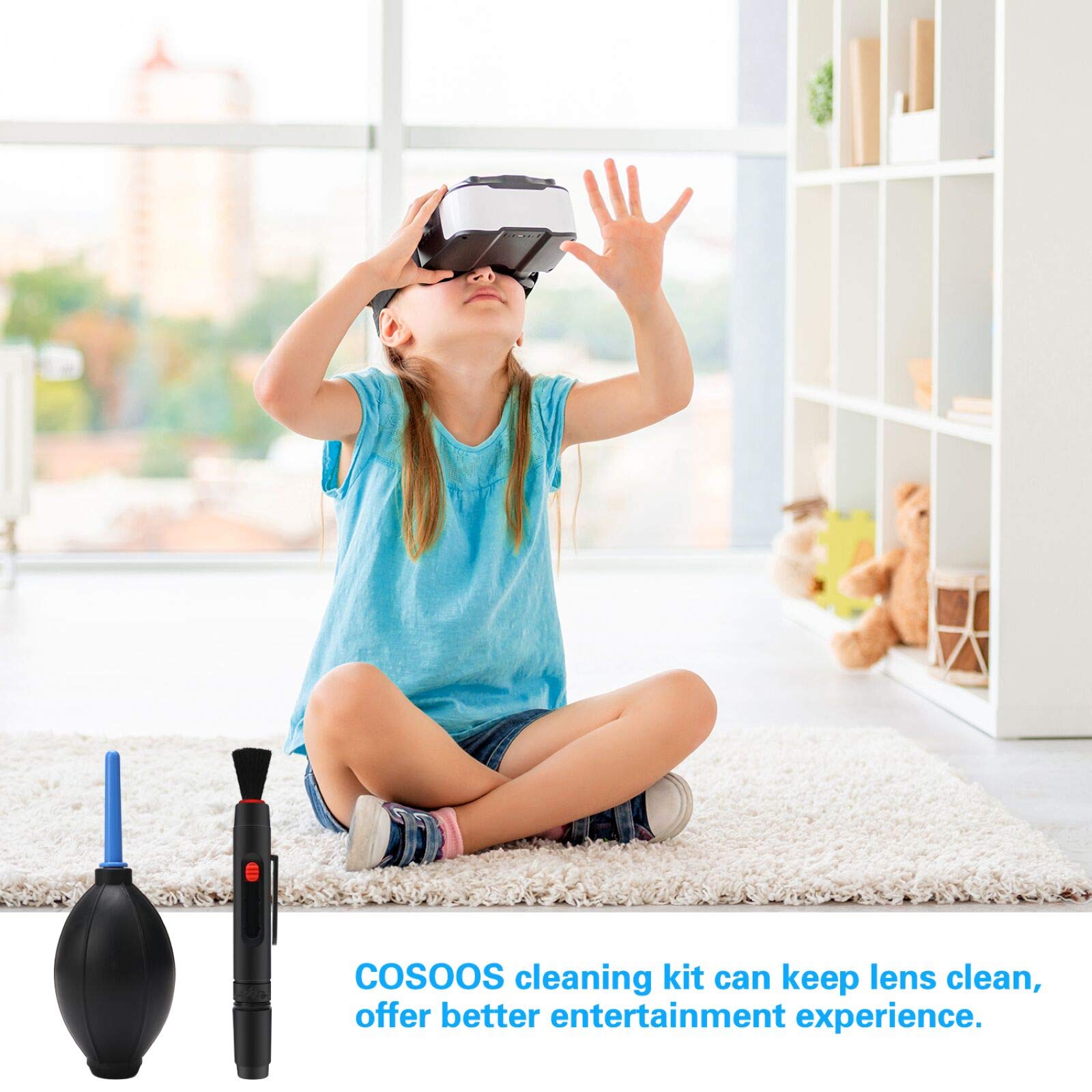 COSOOS Lens Cleaning Pen for Oculus Quest 2/Quest/Rift S, HTC Vive, PS4 VR Headset - Professional Lens Cleaner for VR Headsets, Drones, Cameras, Glasses & Optical Lenses - Remove Dust, Smudges & Fingerprints - Perfect for Gaming, Photography & Travel Accessories