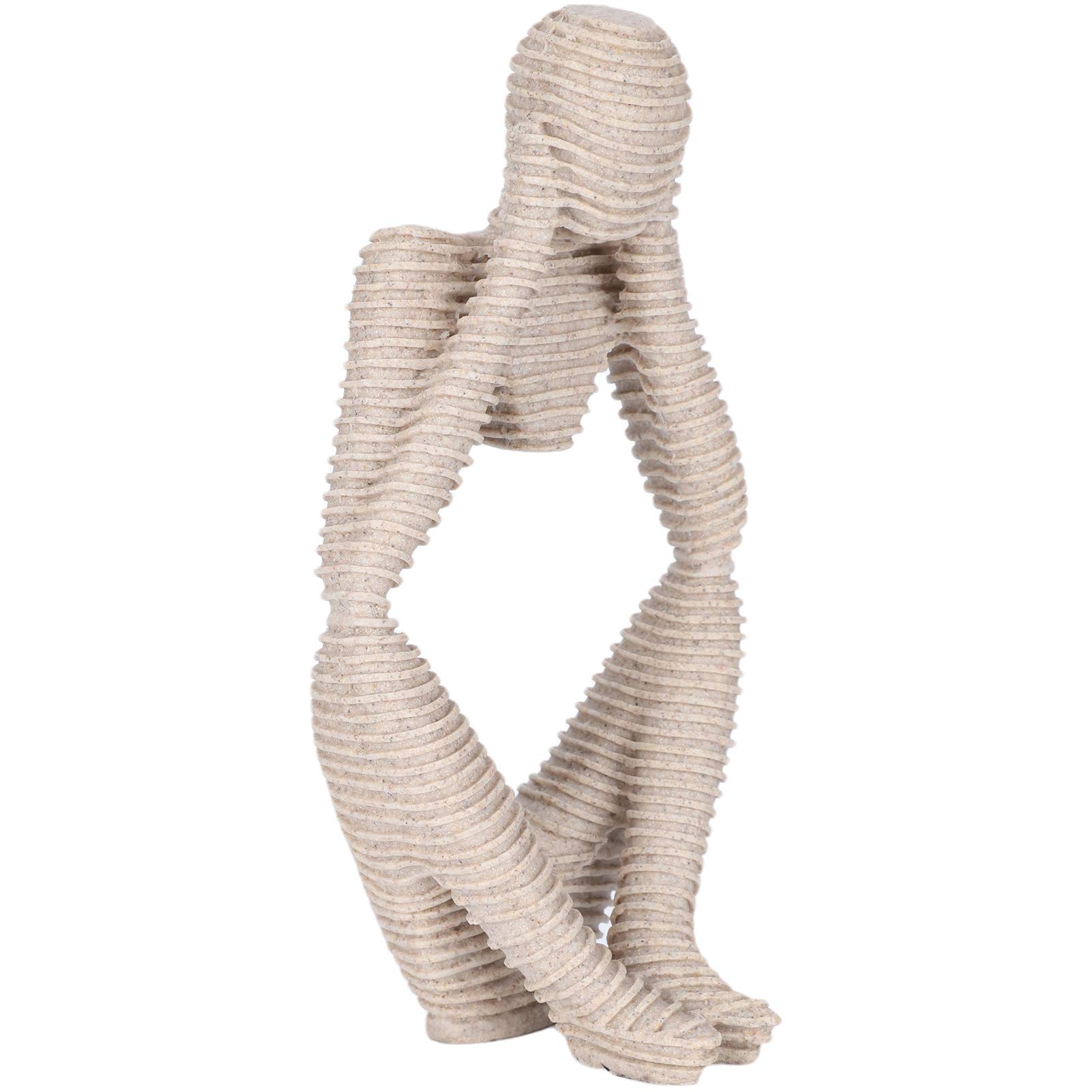 Exquisite Pensive Man Figurine - Durable Home & Office Decor Sculpture for Bookshelf, Desk, and Living Room Decoration