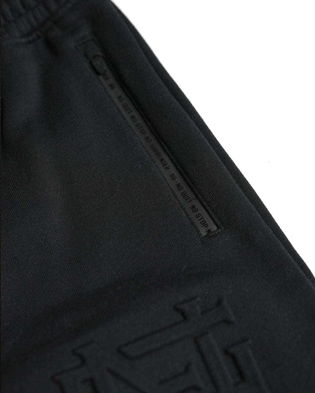 Premium Embossed Fitted Joggers for Men & Women - Soft Black Athletic Pants for Running, Yoga & Lounge Wear