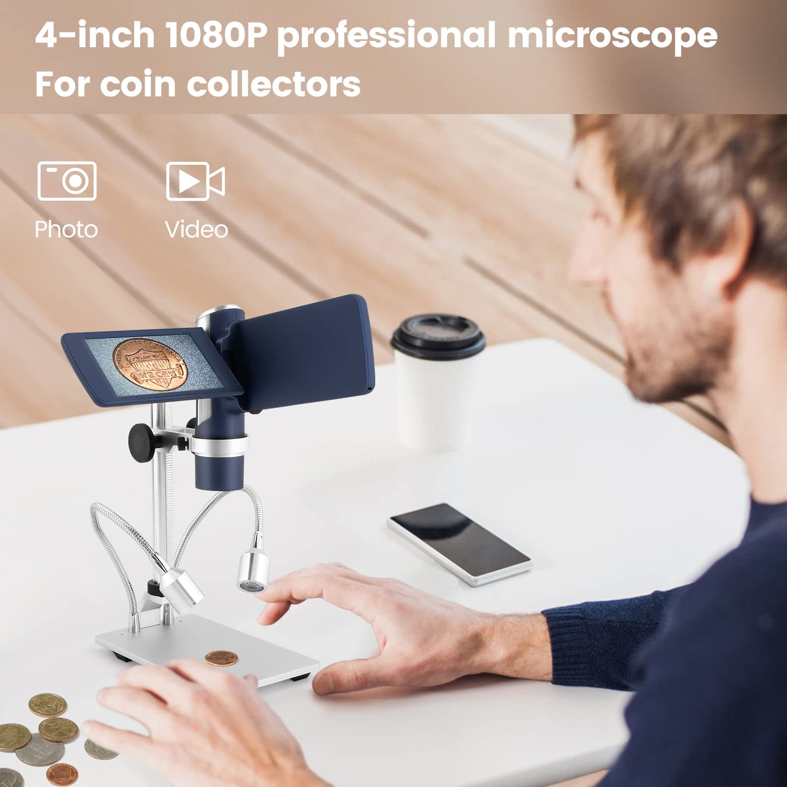 Andonstar AD203S 7X-220X HDMI Digital Microscope with 4