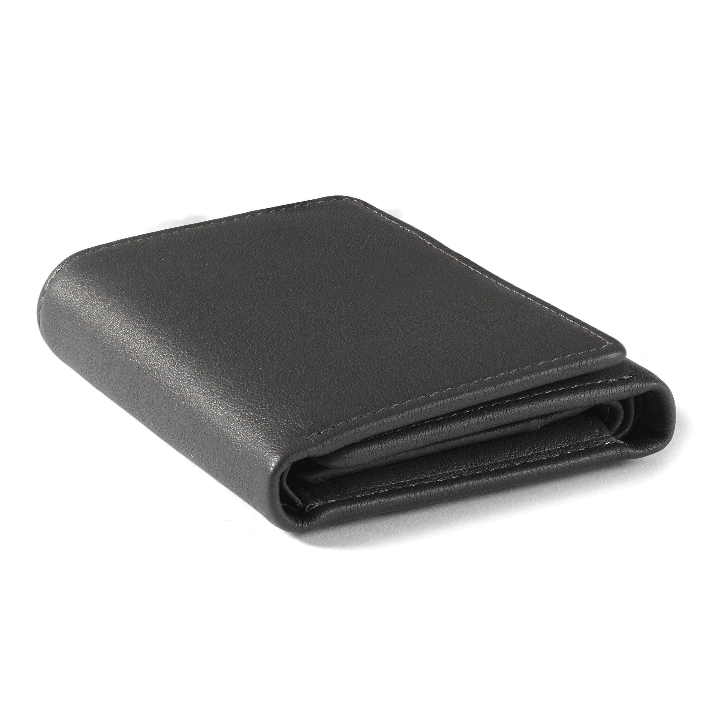 Black Onyx Genuine Leather Trifold Wallet with RFID Blocking - Slim Card Holder for Men - Perfect for Business, Travel & Everyday Use
