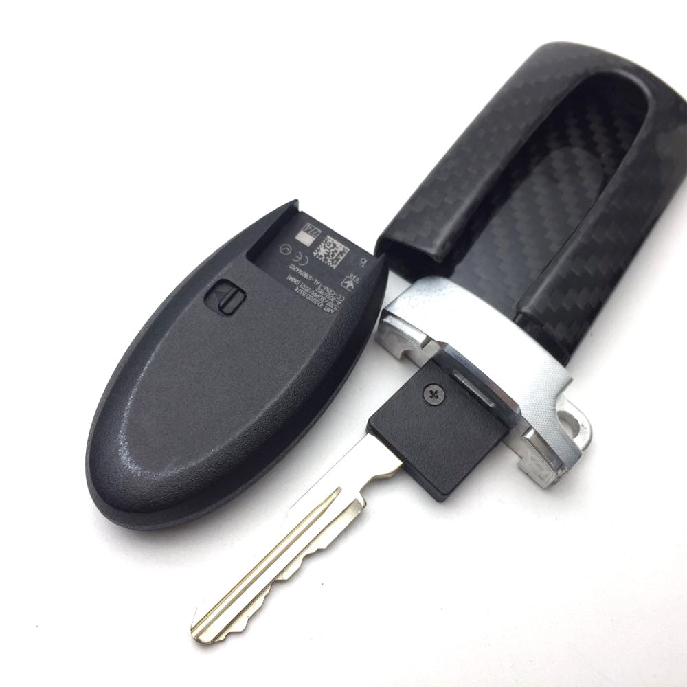 Carbon Fiber GTR Style Key Fob Cover Case for Nissan & Infiniti Oval Remote Key - Durable Protection & Stylish Upgrade for GTR, 370Z, Q50, Q60 (Perfect Gift for Car Enthusiasts)