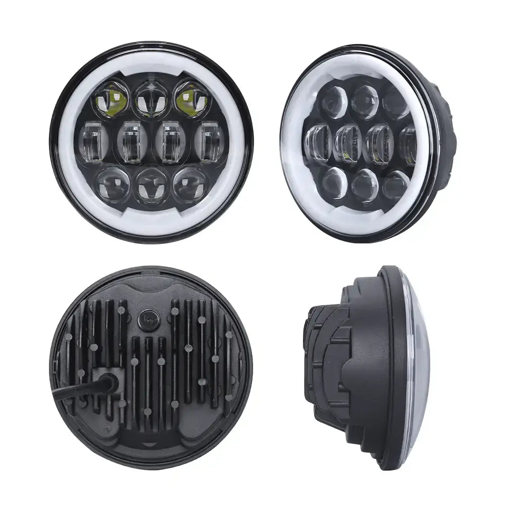 5.75 Inch RGB Halo Ring Headlight for Harley Motorcycle - Bright LED Headlamp with Multiple Color Options - Perfect for Night Riding & Custom Bike Upgrades