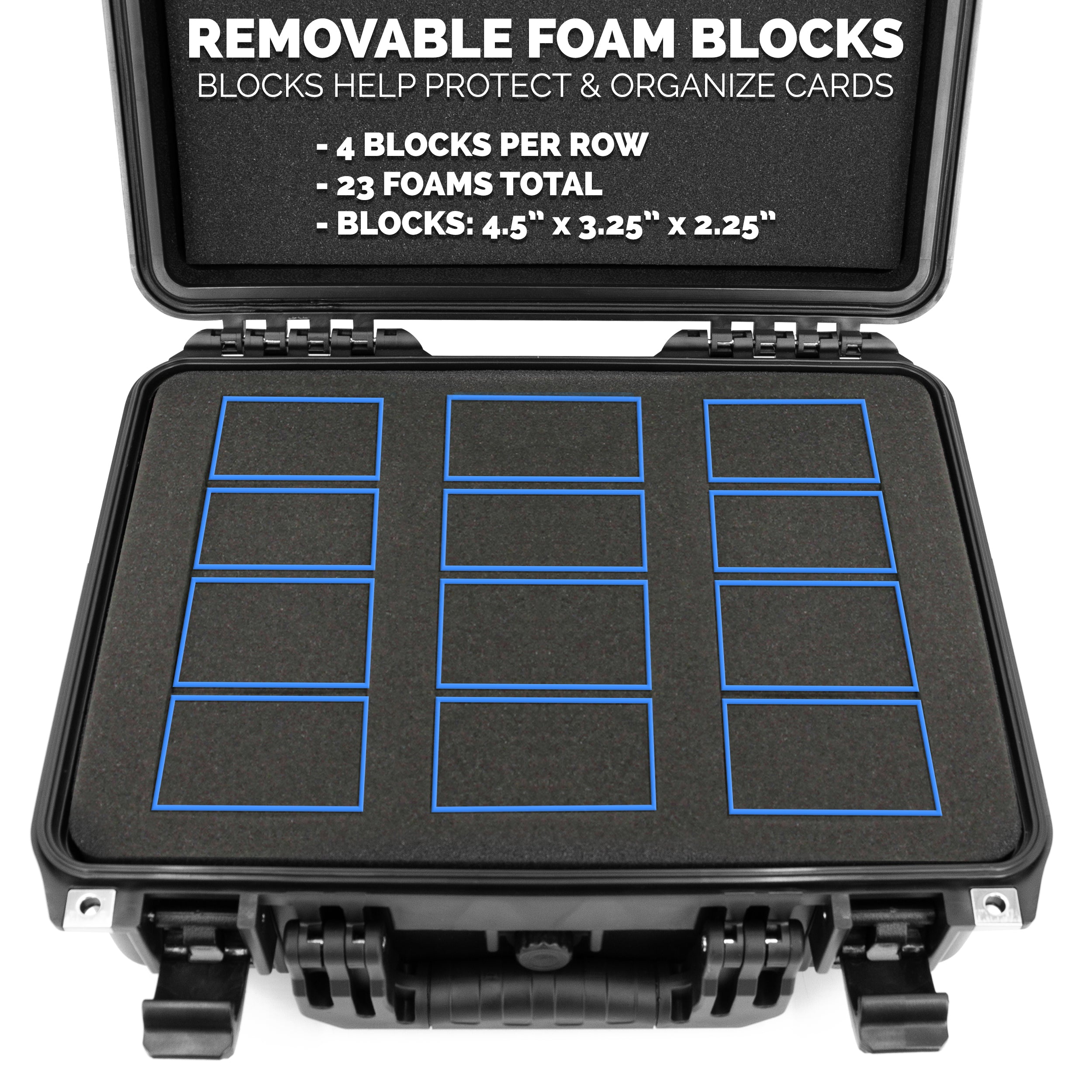 CASEMATIX Graded Card Storage Box - Holds 90+ BGS/PSA Trading Cards, Waterproof TCG Sports Card Case with 3 Custom Compartments | Perfect for Collectors, Card Shows & Secure Storage