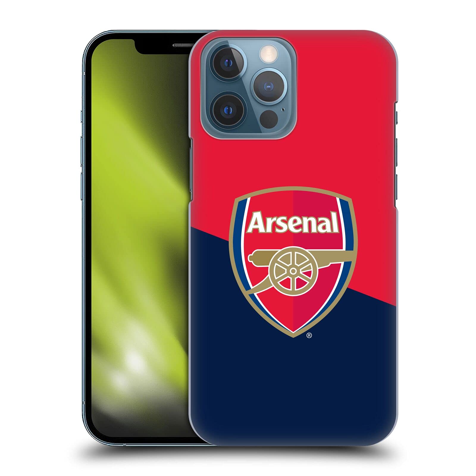 Head Case Designs Officially Licensed Arsenal FC Red & Blue Logo Crest Hard Back Case for iPhone 13 Pro Max - Durable Protection for Fans & Daily Use