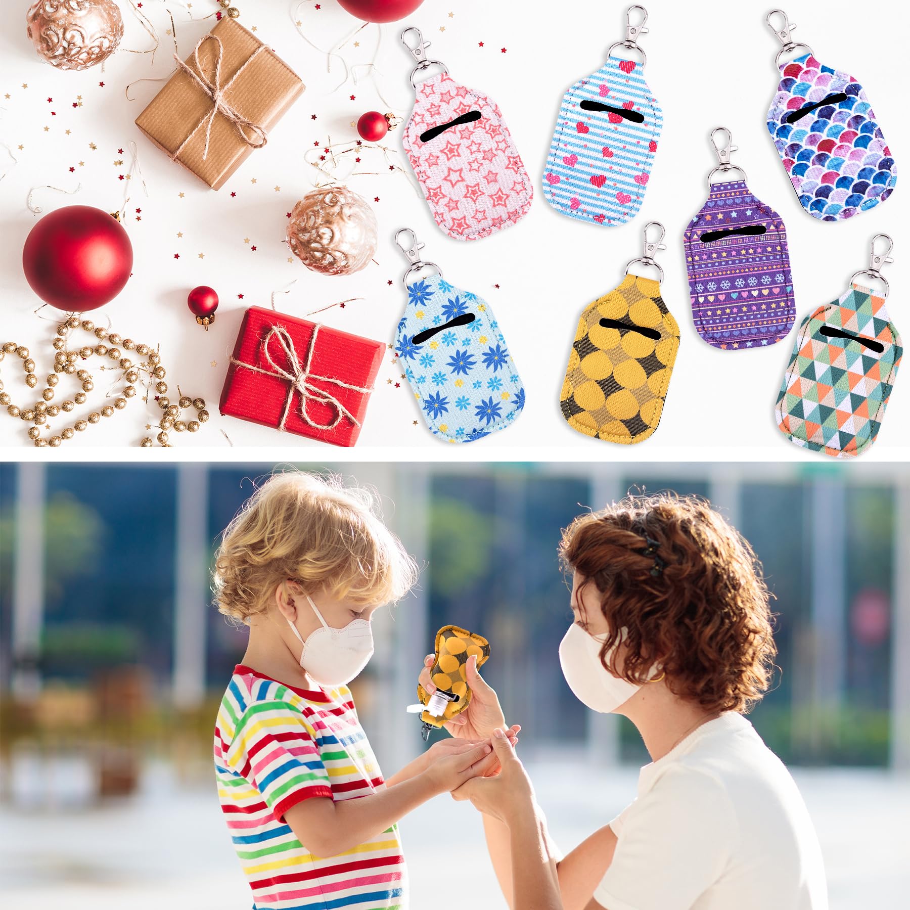**Duufin 50-Piece Hand Sanitizer Keychain Holders Set – Empty Travel Bottles (25 Flip-Cap Reusable Bottles + 25 Hand Sanitizer Holders) for Backpack, Purse & On-the-Go Hygiene**    *(Perfect for Travel, Gym, Office, School & Everyday Use – Compact & Convenient Sanitizer Solution!)*