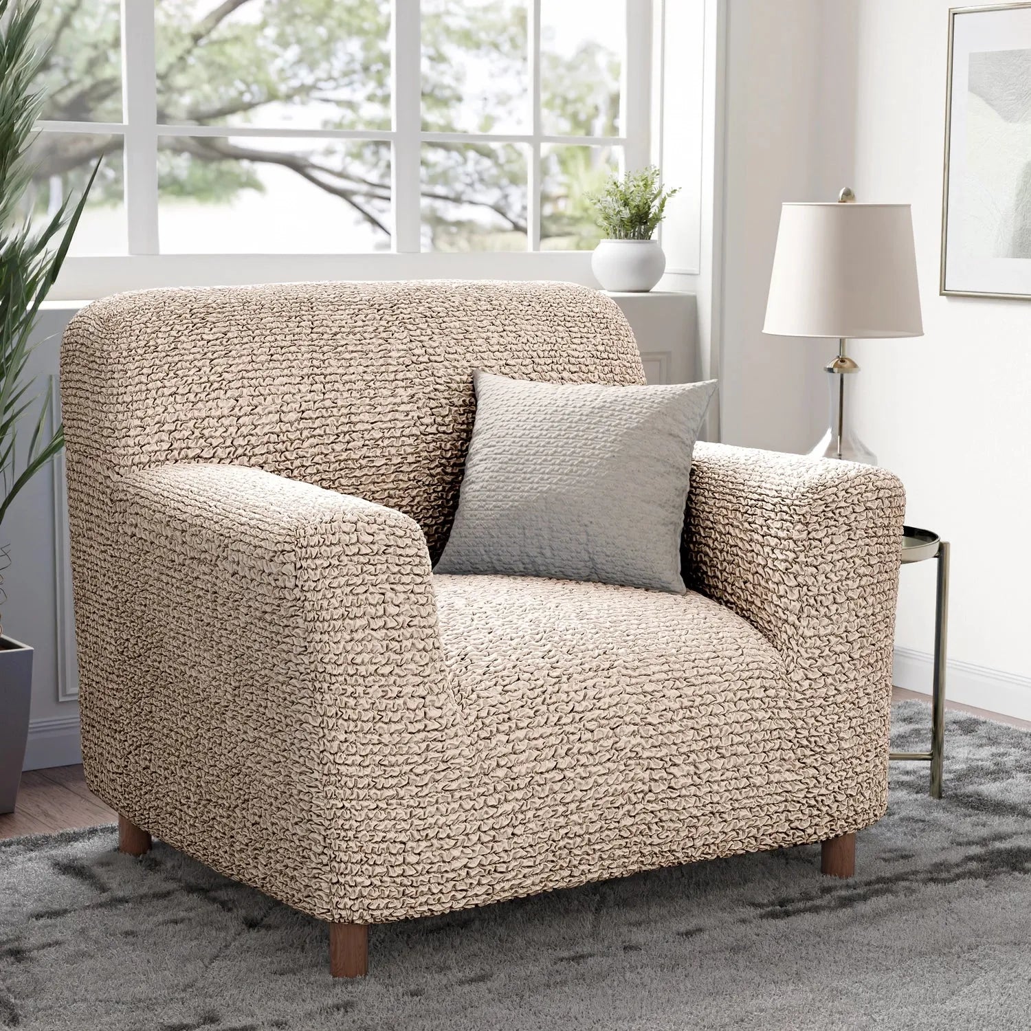 Microfiber Armchair Slipcover - Stretchable Furniture Protector for Living Room, Bedroom & Office - Easy Washable Sofa Cover for Pets & Kids