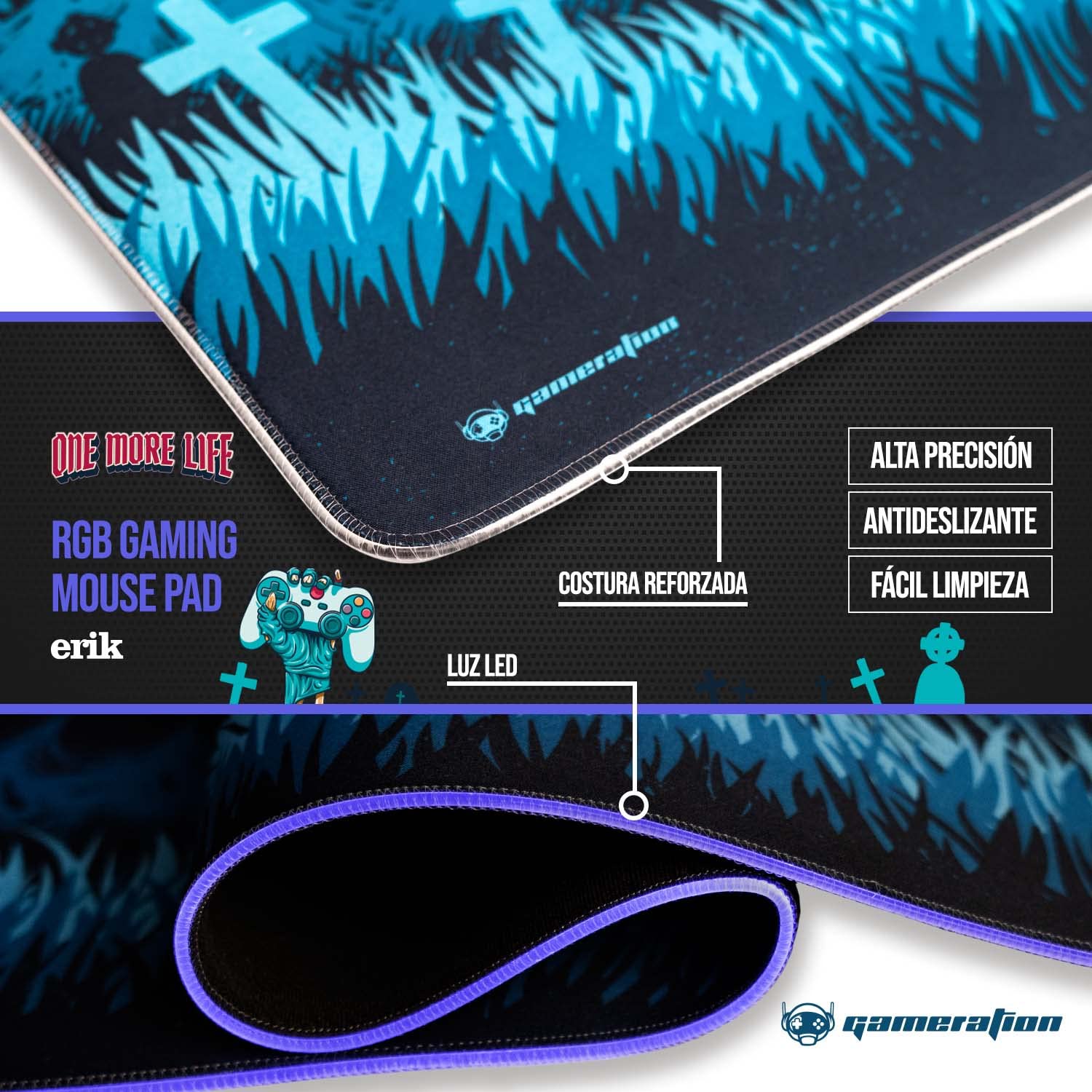 Erik Group: RGB Gaming Controller Stand & XXL LED Mouse Pad Set - Compatible with PS5, Xbox Series X/S - Includes Headphone Holder & 900x400mm RGB Mouse Mat with 14 Lighting Effects - Perfect for Gaming Setup & Streaming Station