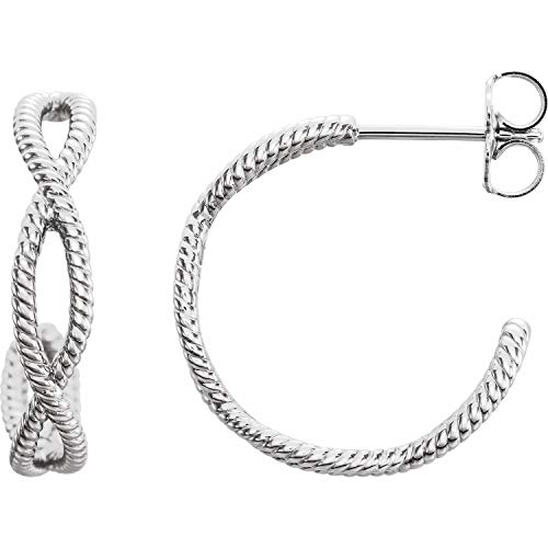 14K White Gold, Size - 17x3.6 mm