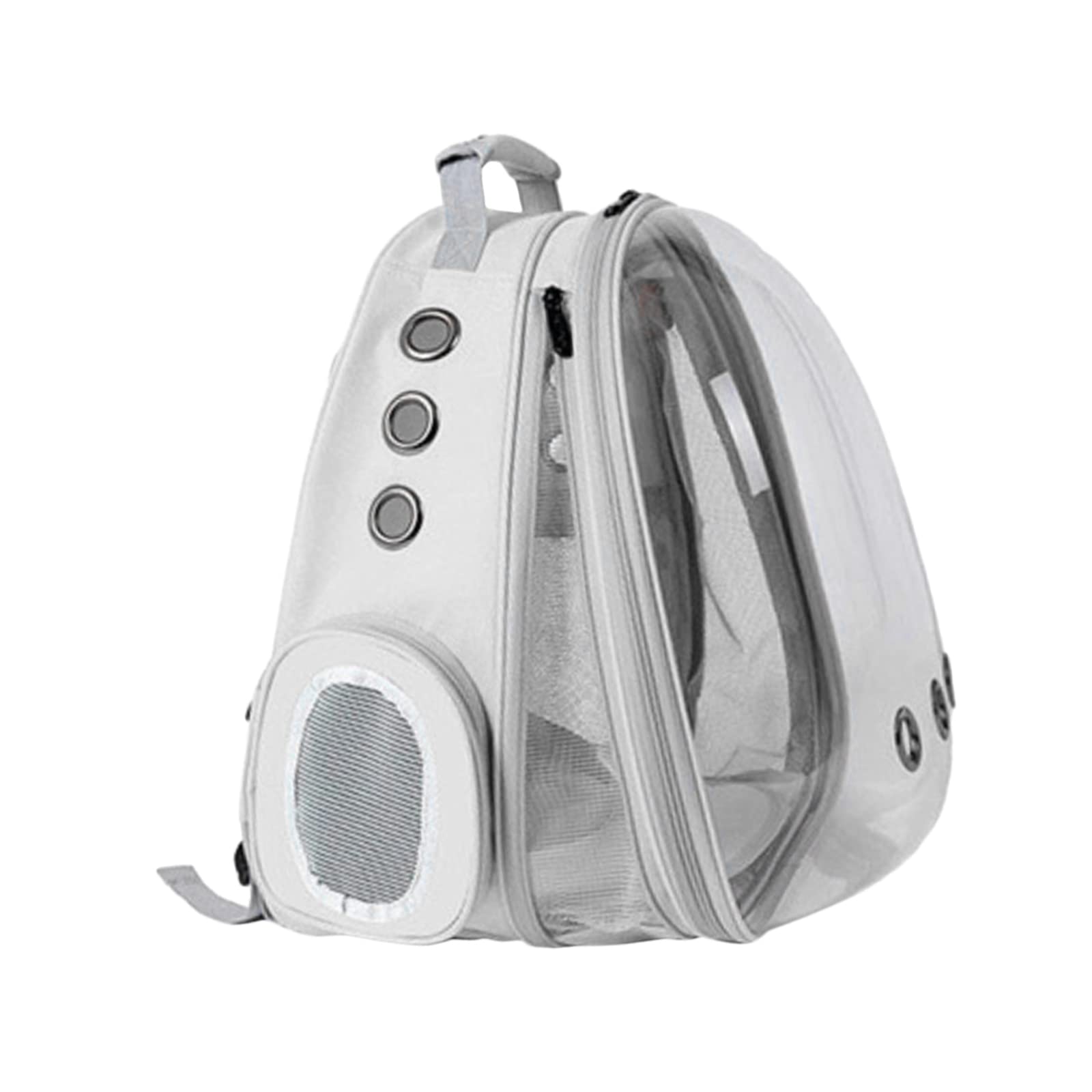 Enakshi Expandable Cat Carrier Backpack - Transparent Bubble Design for Front & Back, Gray Pet Travel Bag | Durable & Comfortable for Cats & Small Dogs | Perfect for Air Travel, Vet Visits & Outdoor Adventures