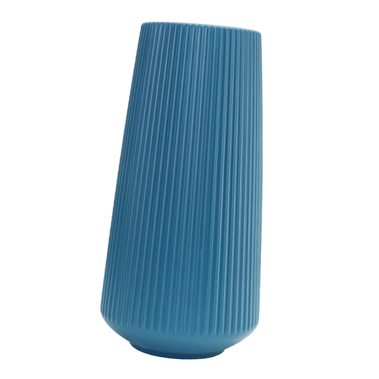 Baoblaze 12oz Plastic Flower Vase for Dry Flowers - 12x6 Inch Blue Decorative Container for Wedding Centerpieces, Home Decor & DIY Floral Arrangements - Perfect for Tablescapes, Party Decor and Gift Packaging
