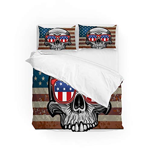 Retro Skull Usa Flag