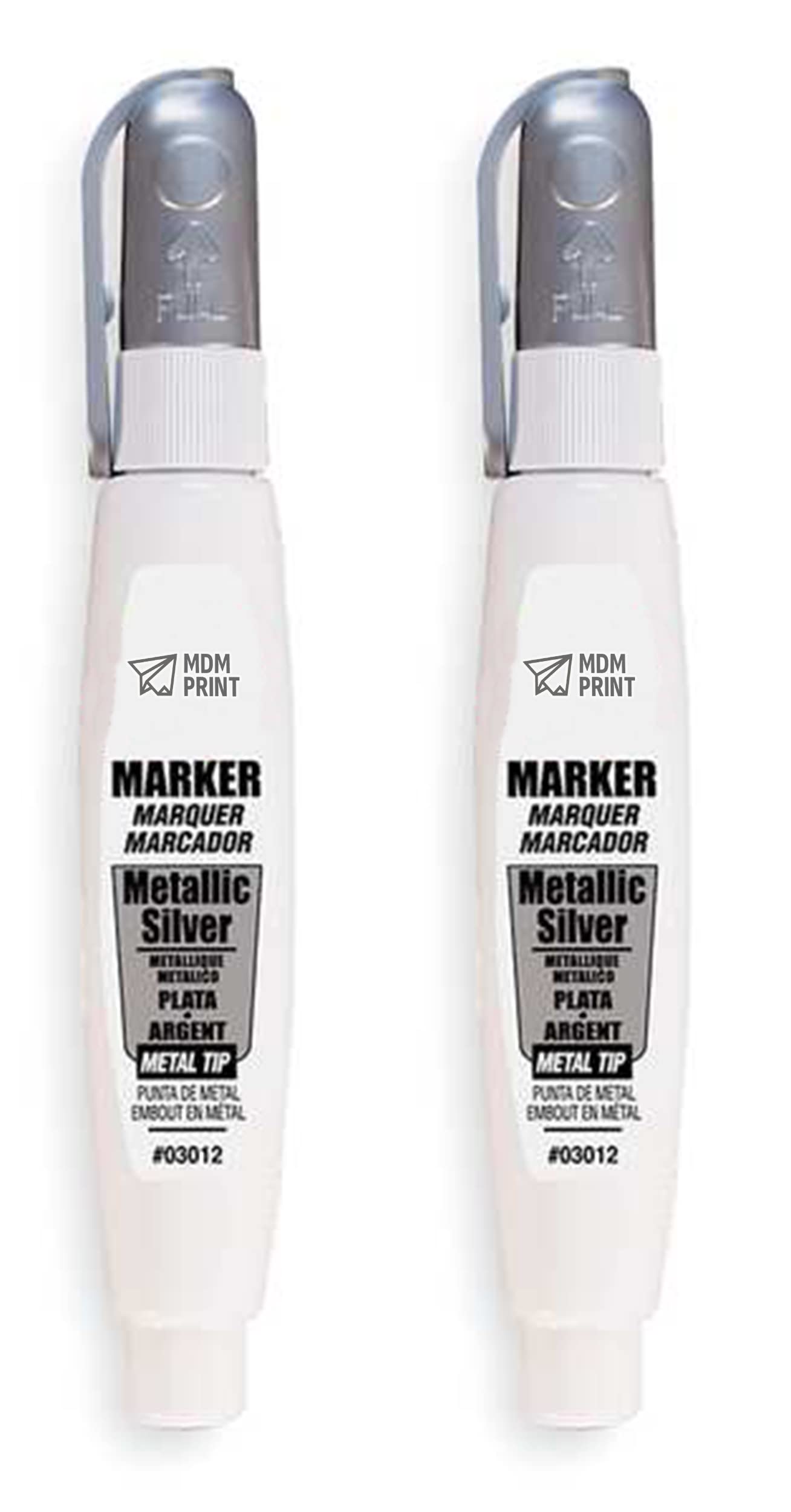 MDMprint Permanent Paint Marker - Fine Tip Silver Paint Pen for Metal, Glass, Plastic, Ceramic | DIY Crafts, Signage, Industrial Labeling, Art Projects