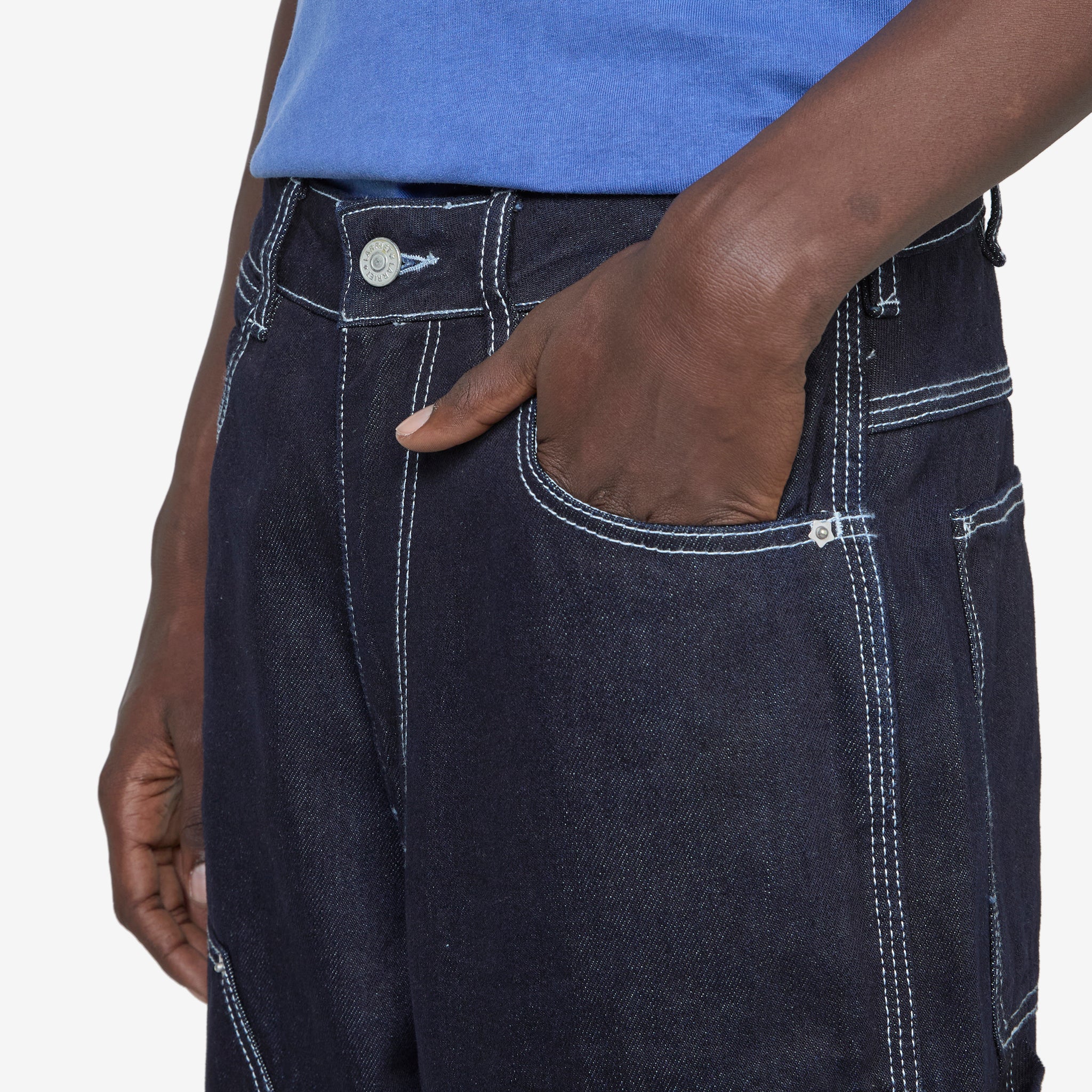 Double Knee Carpenter Pants for Men - Durable Workwear Jeans in Indigo Blue - Perfect for Construction, Woodworking & Heavy-Duty Jobs
