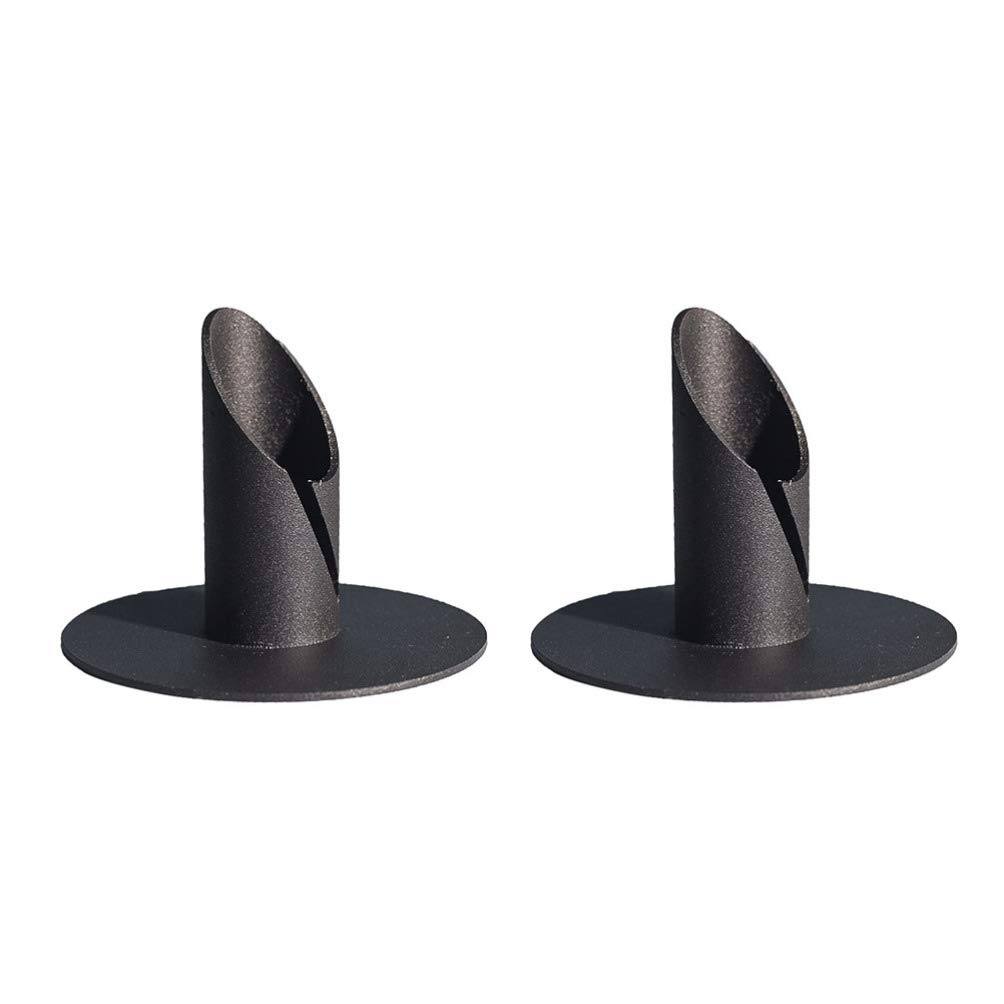 Vintage Metal Candle Holders Set of 2 - Rustic Black Iron Taper Candle Sticks for Table Decor, Home Centerpiece, Wedding & Holiday Decorations - Perfect for Dining Room, Mantel, and Farmhouse Style Interiors