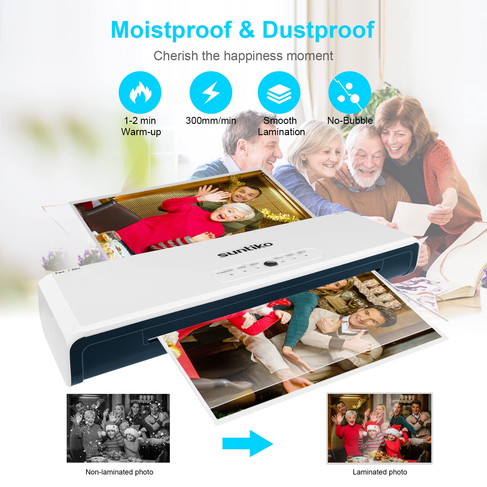 A3 Thermal Laminator Machine with 4 Rollers - Fast Warm-Up & Quick Laminating for Home, Office & School Use - Includes 10 Laminating Pouches - Perfect for Documents, Photos, ID Cards & Craft Projects