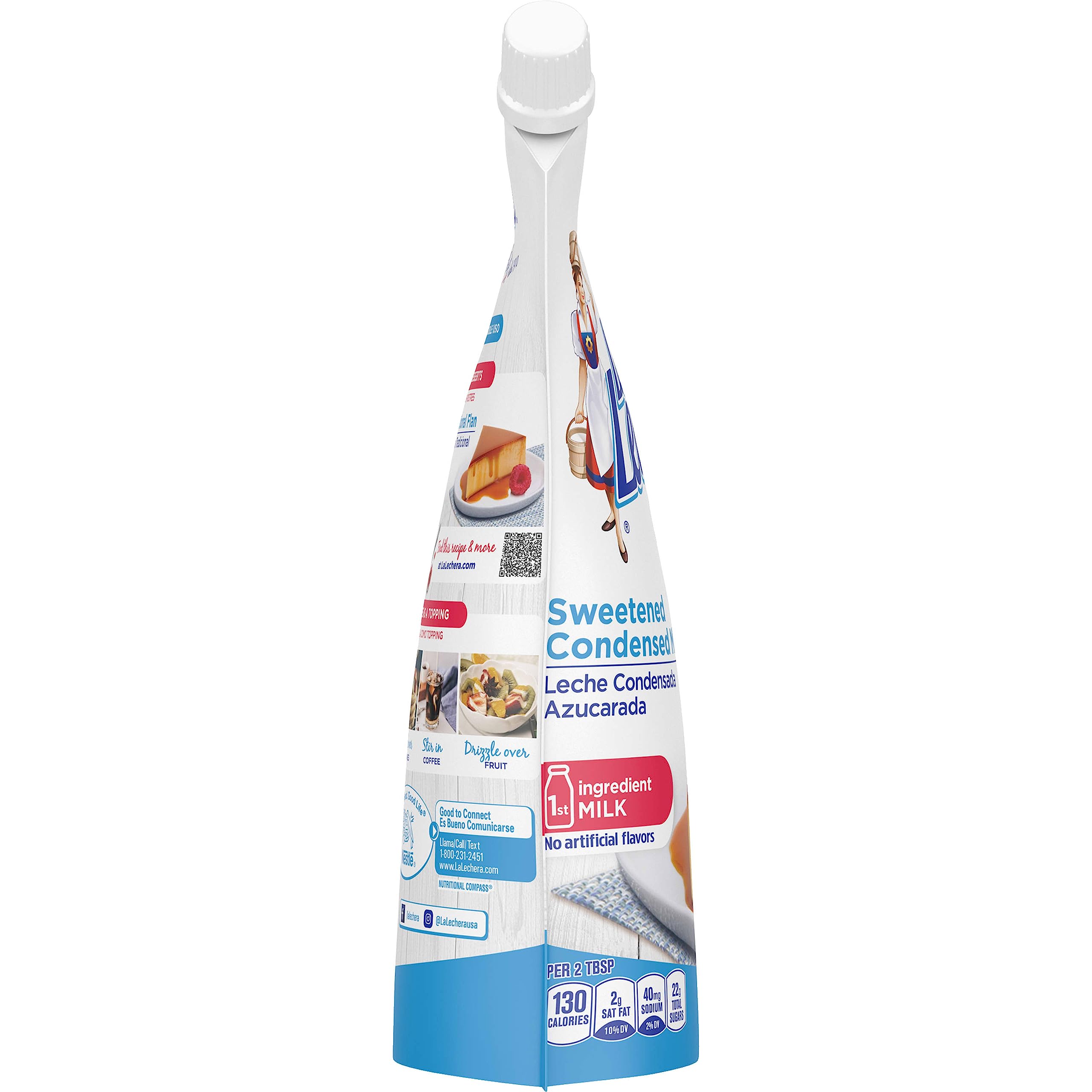 Nestle La Lechera Sweetened Condensed Milk - 28 Oz Squeeze Pouch for Baking, Coffee & Desserts | Easy-to-Use Dairy Creamer