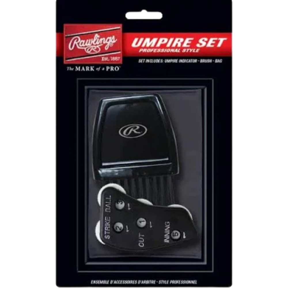 Rawlings Pro Umpire Accessory Set - Official Baseball Umpire Gear Kit with Brush, Indicator & Plate Shoes - Perfect for MLB, NCAA & Youth Baseball Games