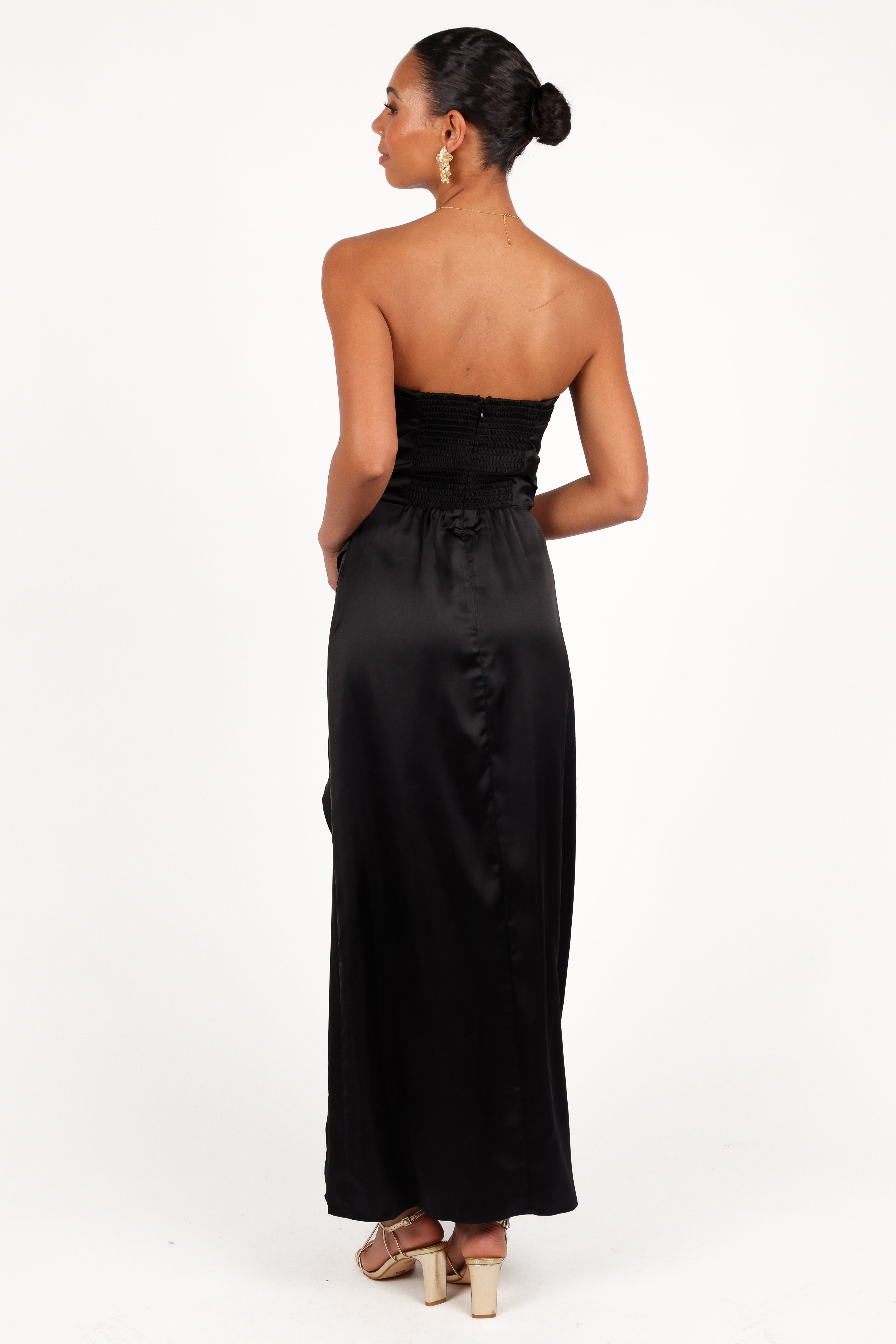 Strapless Maxi Dress for Women - Elegant Black Long Evening Gown for Parties, Weddings & Special Occasions