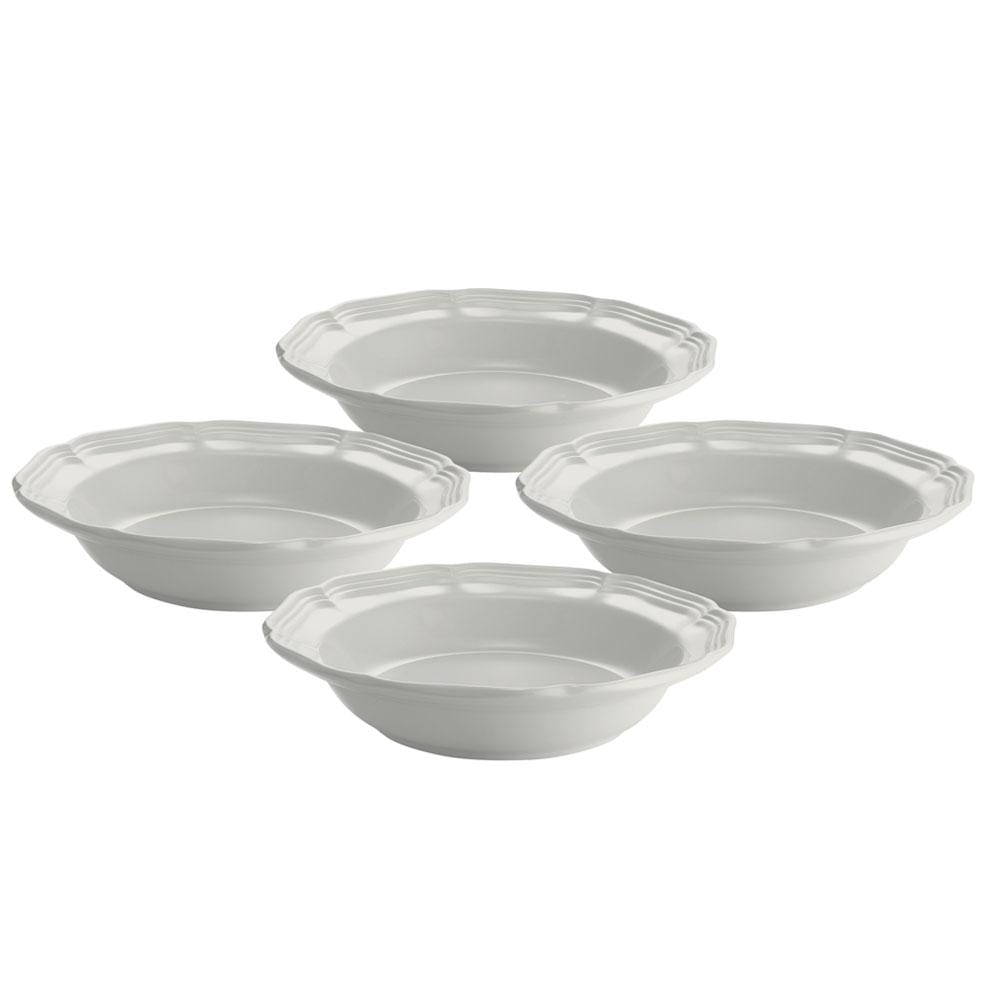 French Countryside® Set of 4 Rim Soup Pasta Bowls - Elegant Ceramic Dinnerware for Soup, Salad, Pasta & Dessert - Perfect for Family Dinners, Entertaining Guests & Restaurant Use