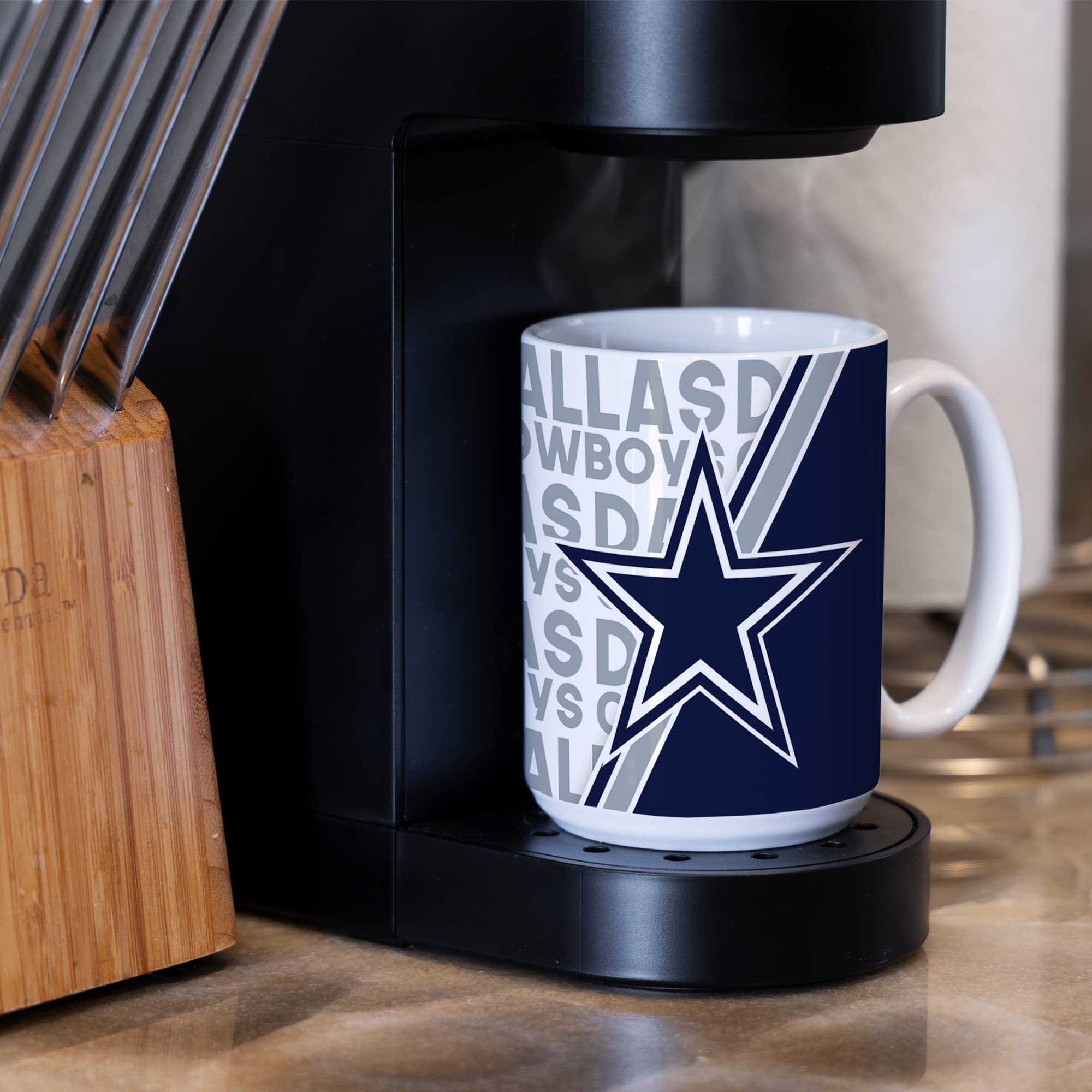 NFL Football 15 oz White Ceramic Mug - Officially Licensed Team Logo Coffee Cup for Fans, Perfect for Game Day, Office Use & Gift Giving