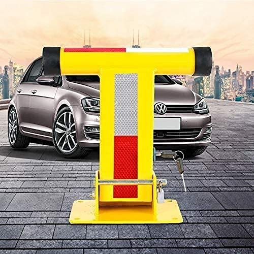 Foldable Parking Barrier Column - 36.6x37.7x25cm Detachable Double Lock Bollard for Secure Parking Spaces | Ideal for Driveways, Garages & Commercial Lots