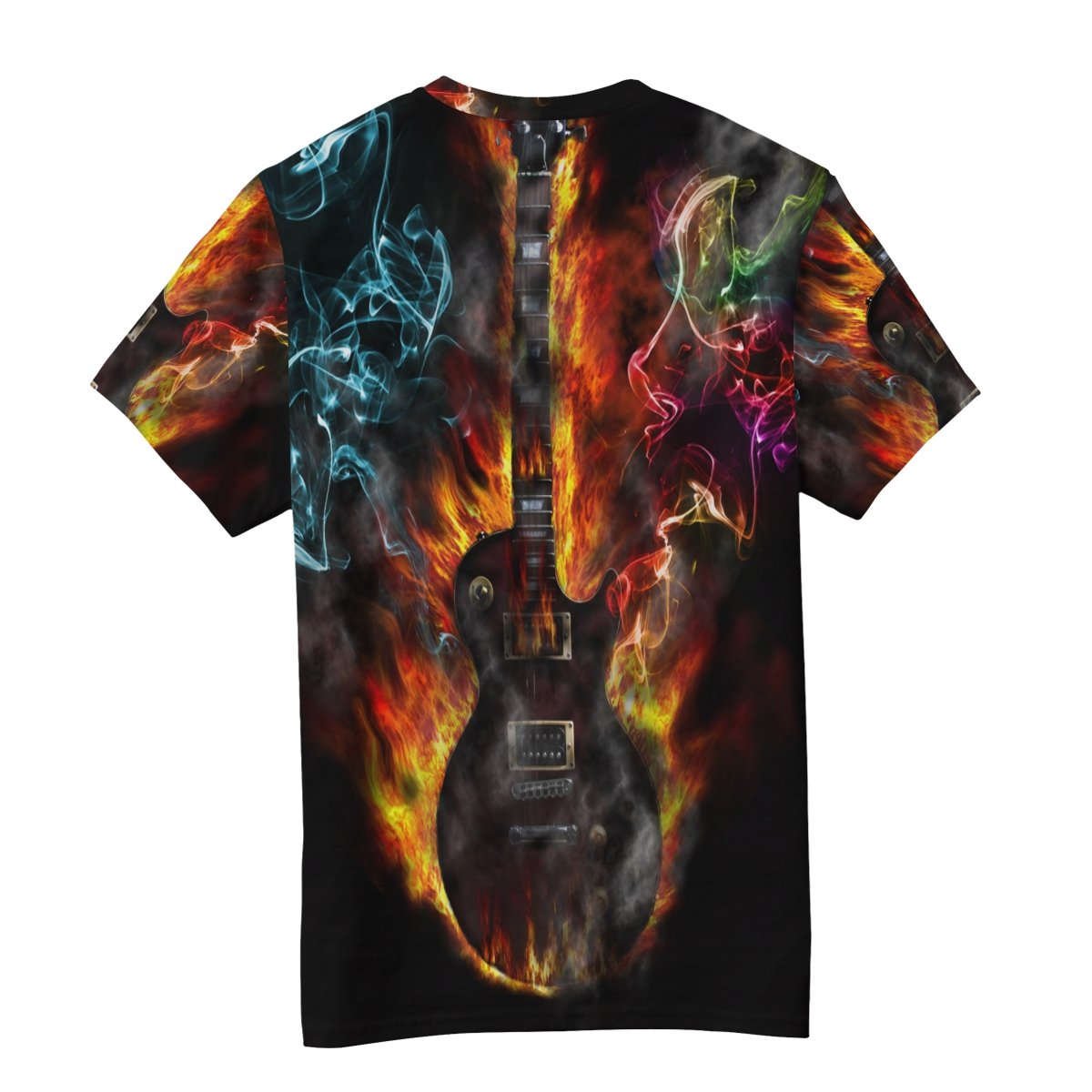 ALAZA Burning Electric Guitar Graphic T-Shirt - Rock Music Band Tee for Men & Women - Perfect for Concerts, Gigs & Casual Wear