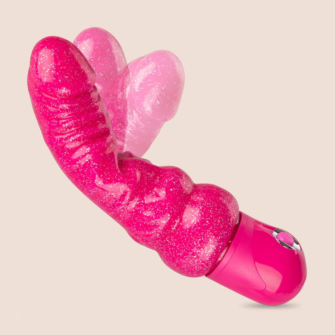 Naughty Bits™ Lady Boner Bendable Personal Vibrator - Sparkly Flexible Realistic Shaft for Women | Discreet Pleasure Toy for Solo Play & Couples Fun