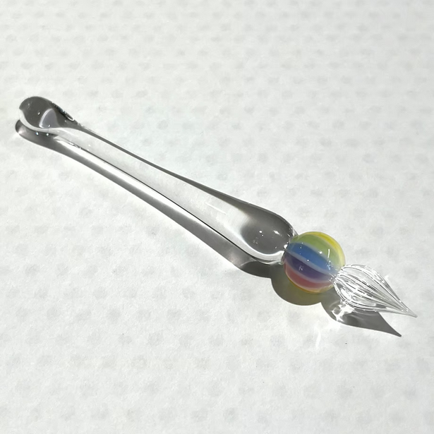 Japanese Glass Dip Pen with Rainbow Ball or Clear Tip - Elegant Calligraphy & Writing Tool for Artists, Writers, and Journalists - Perfect for Lettering, Sketching, and Creative Gift Ideas