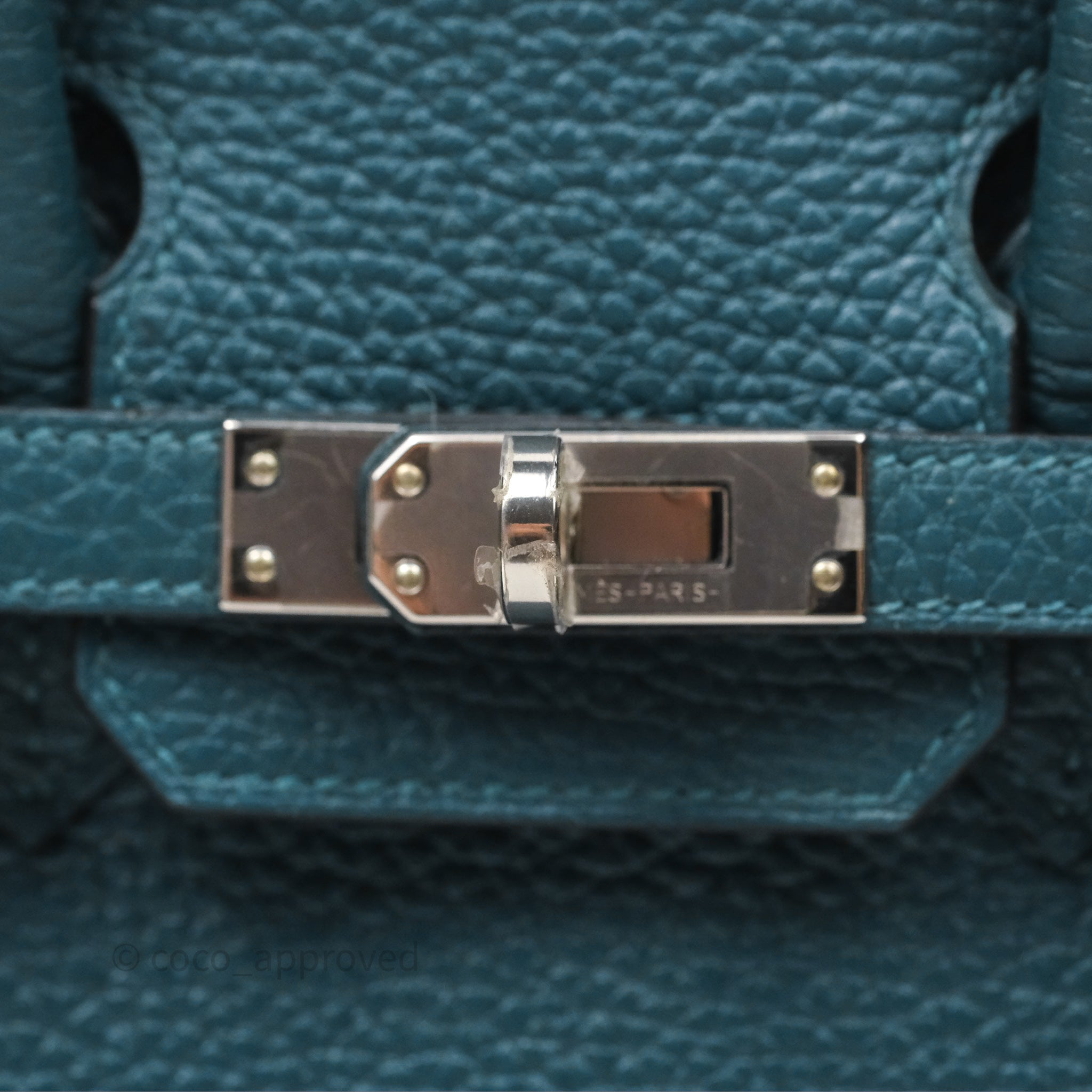 Luxury Hermès Birkin 25 Handbag - Vert Bosphore W0 / Bleu Océan Z7 Togo Leather with Palladium Hardware | Perfect for Work, Travel & Special Occasions