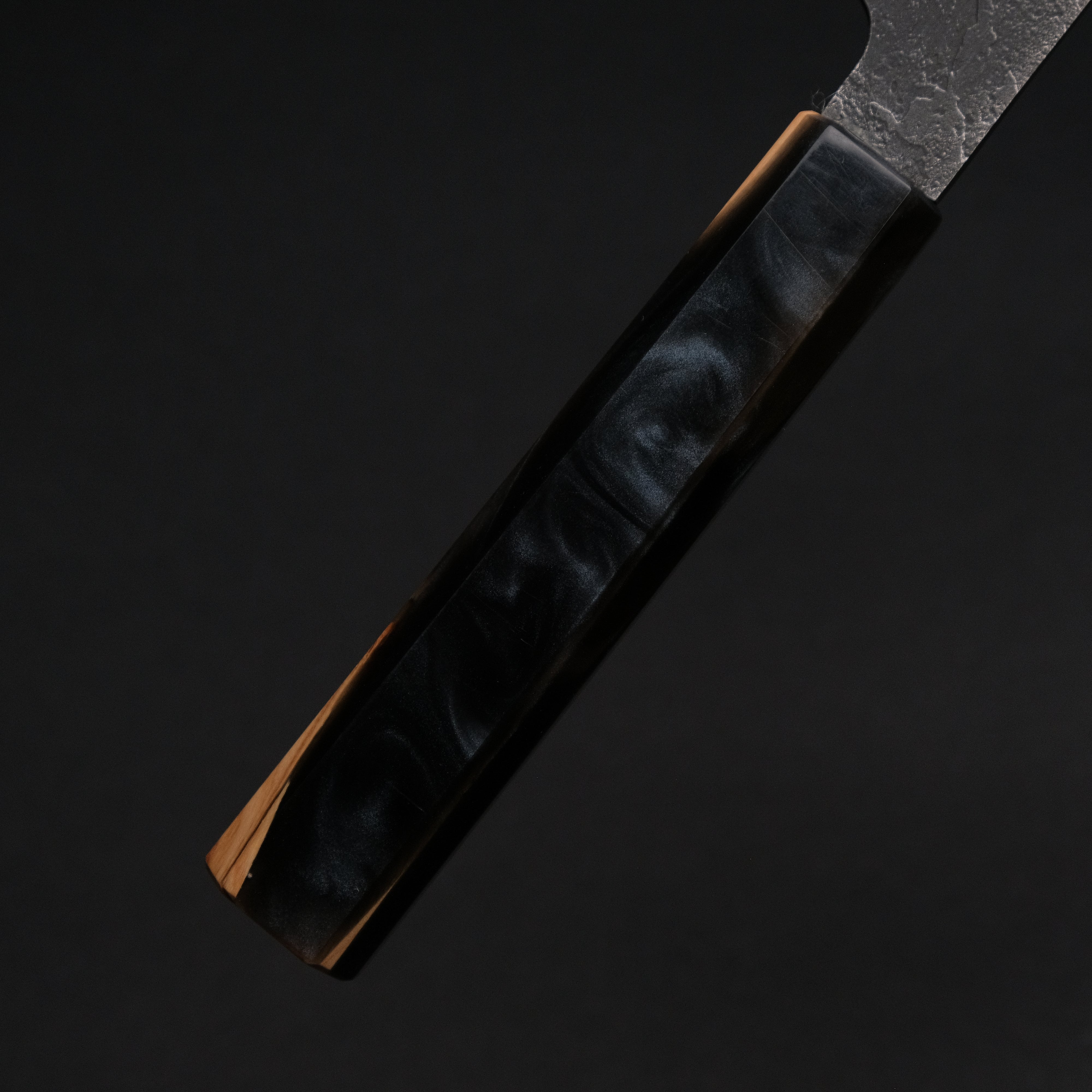 Premium Ajikataya White #2 Nashiji Damascus Santoku Knife 180mm - Olive Wood & Resin Handle (#49) - Perfect for Sushi, Vegetables & Meat Slicing - Japanese Chef's Knife for Home & Professional Kitchens