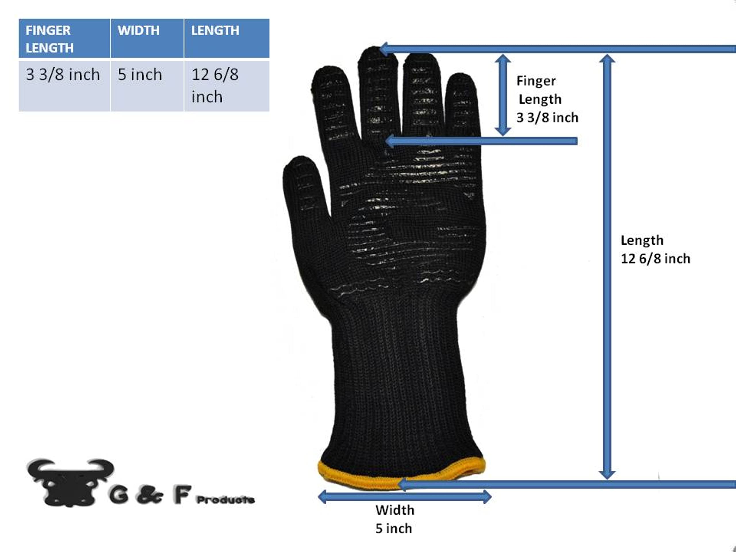 Heat Resistant Gloves for Cooking, Grilling, Fireplace & Oven - Dupont Nomex BBQ Pit Mitts (1 Piece) - Perfect for Barbecue, Baking & Outdoor Cooking Safety