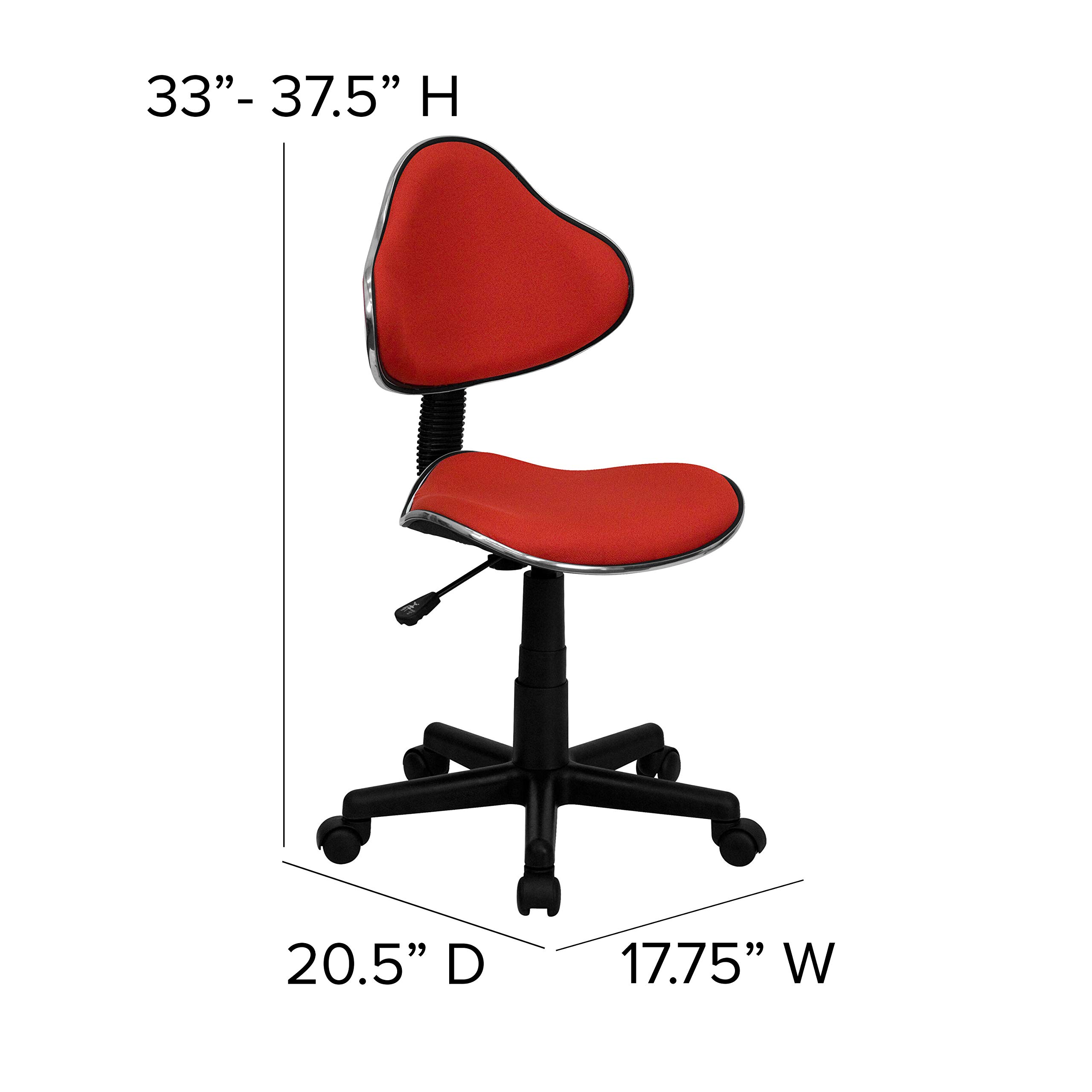 Ergonomic Red Fabric Swivel Office Chair - Adjustable Height & Lumbar Support for Home & Workspace Comfort