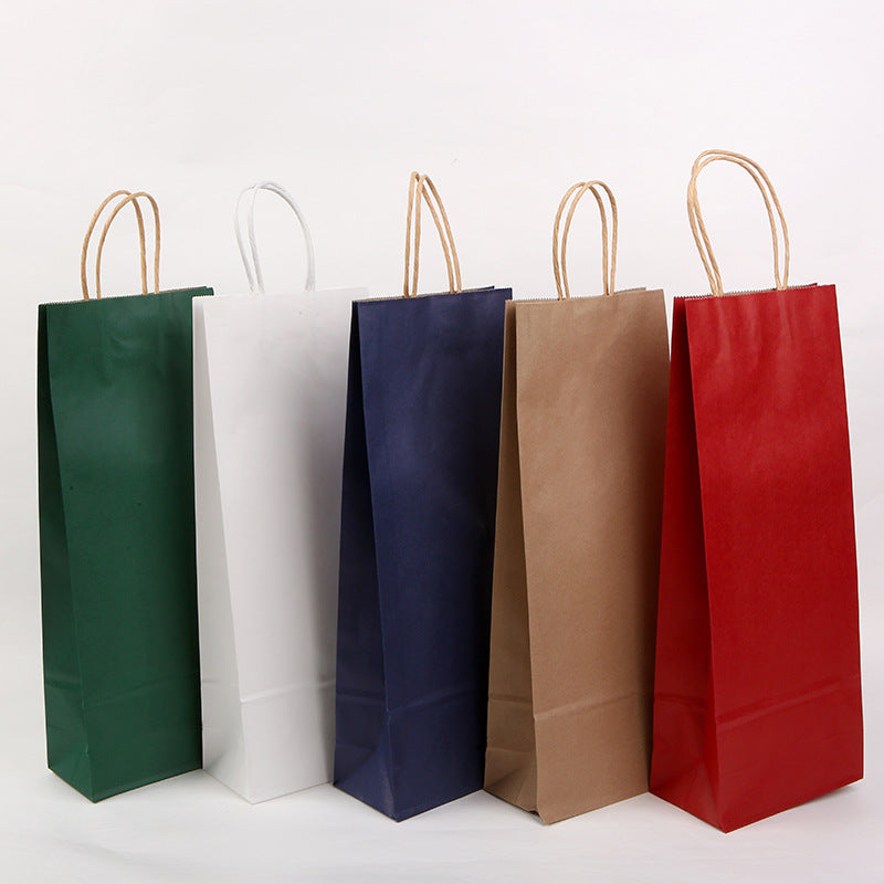 Premium Wine Paper Gift Bags - Elegant & Eco-Friendly Wine Bottle Carrier for Gifting, Parties & Weddings - Bulk 12-Pack Kraft Paper Wine Bags with Handles