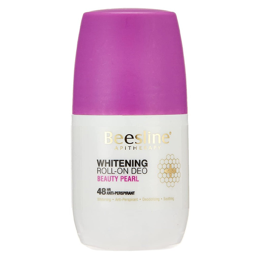 Beesline Apitherapy Whitening Deodorant Roll-On with Beauty Pearl - 50mL | Natural Underarm Care for Women & Men | Daily Freshness & Confidence Boost