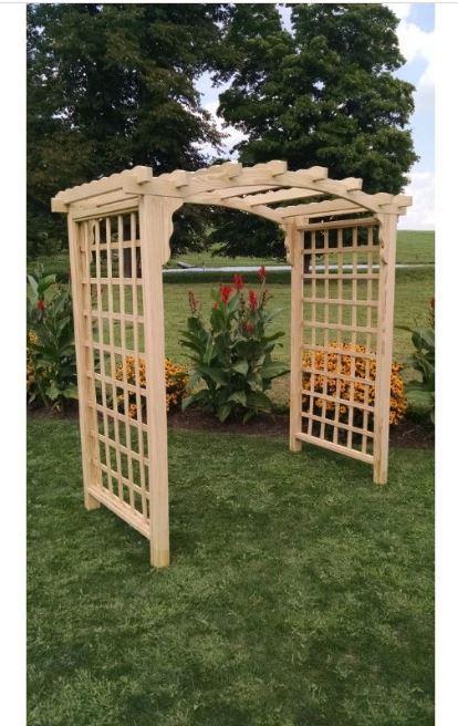 Amish Handcrafted Pine Cambridge Arbor Bench - Solid Wood Outdoor Garden Bench for Patio, Porch, and Backyard (A & L Furniture) | Perfect for Relaxing in Gardens, Parks, and Outdoor Spaces