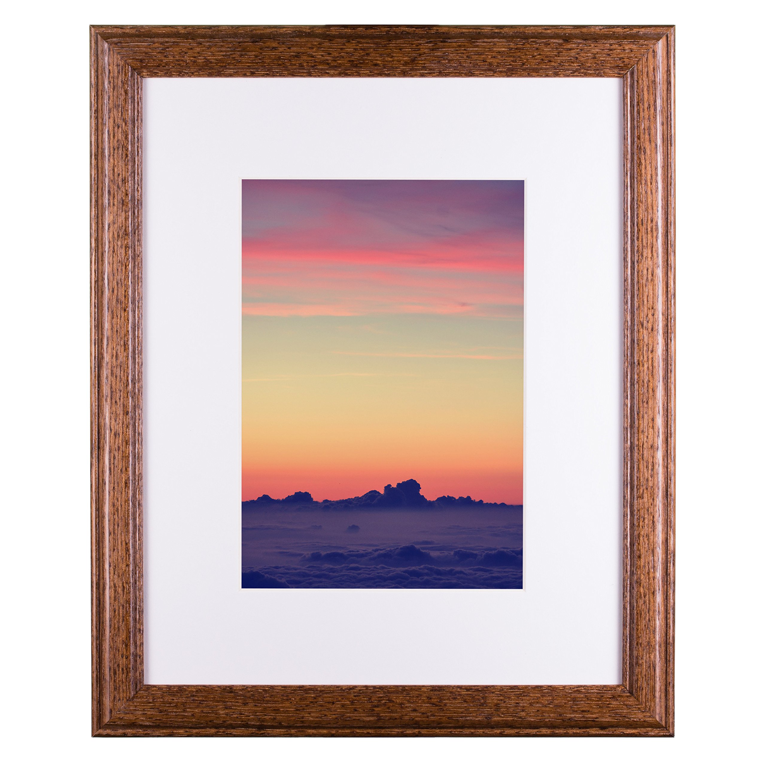 Craig Frames Wiltshire 236 - Premium Brown Hardwood Picture Frame with White Mat for 20x30 or 24x36 Inch Prints - Perfect for Home Decor, Office Art Displays & Gift Giving