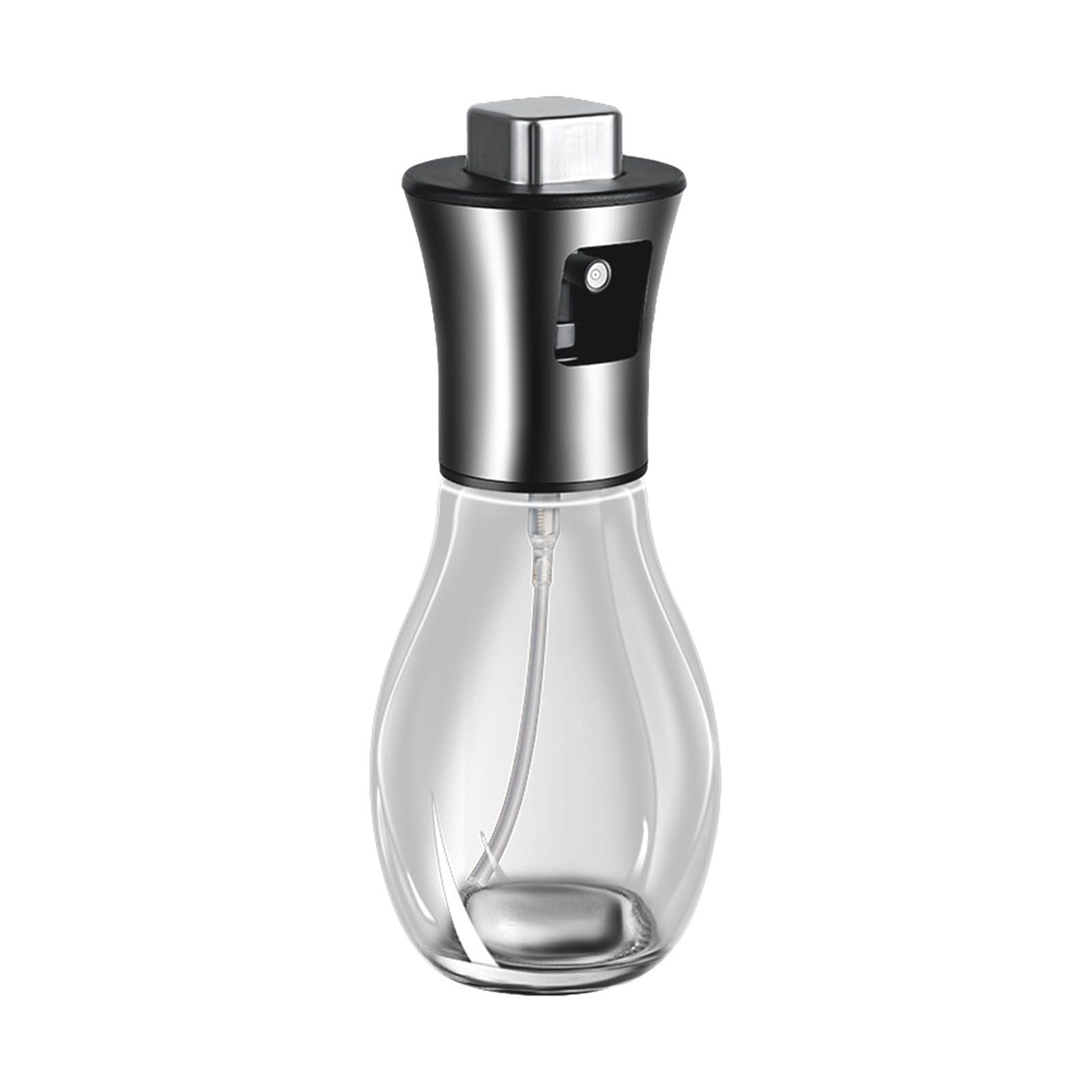 HKUTOTECH Stainless Steel Oil Spray Bottle for Cooking - 8oz Glass Oil Dispenser for Baking, Grilling, Roasting, Frying & Salad Dressing | Perfect for Kitchen, BBQ, Camping & Healthy Cooking