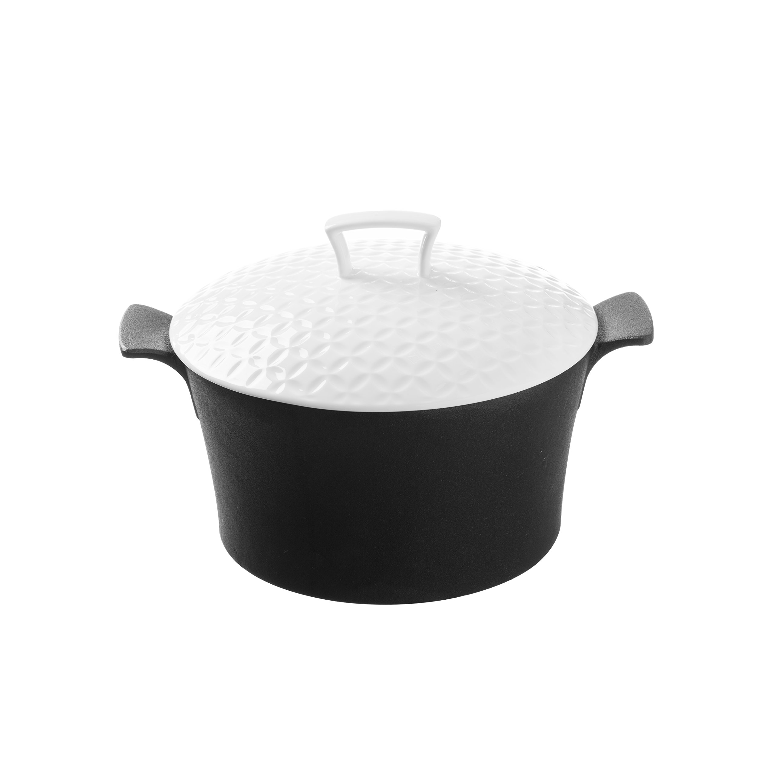 Typhoon Skandi Collection 2 Qt Cast Iron Casserole with Lid - Enameled Dutch Oven for Baking, Braising & Slow Cooking - Stovetop to Oven Safe Cookware for Soups, Stews & Roasts