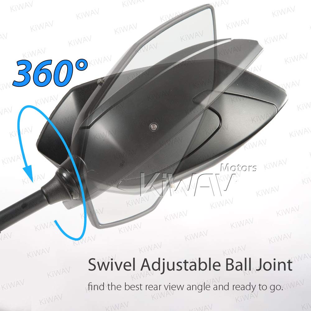 KiWAV Motorcycle TPMS Internal Sensor with Rearview Mirror - Real-Time Tire Pressure Monitoring System for M10/M8 Valve - Perfect for Long Rides & Off-Road Adventures