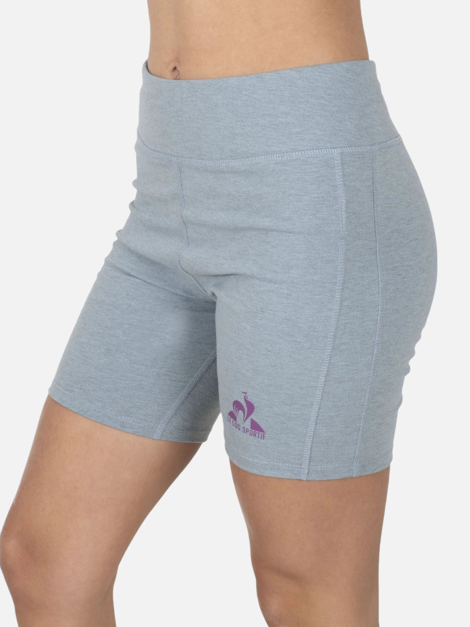 Le Coq Sportif Women's Biker Training Leggings - High Waist Workout Yoga Pants for Cycling, Running & Gym - Celeste Blue Athletic Tights