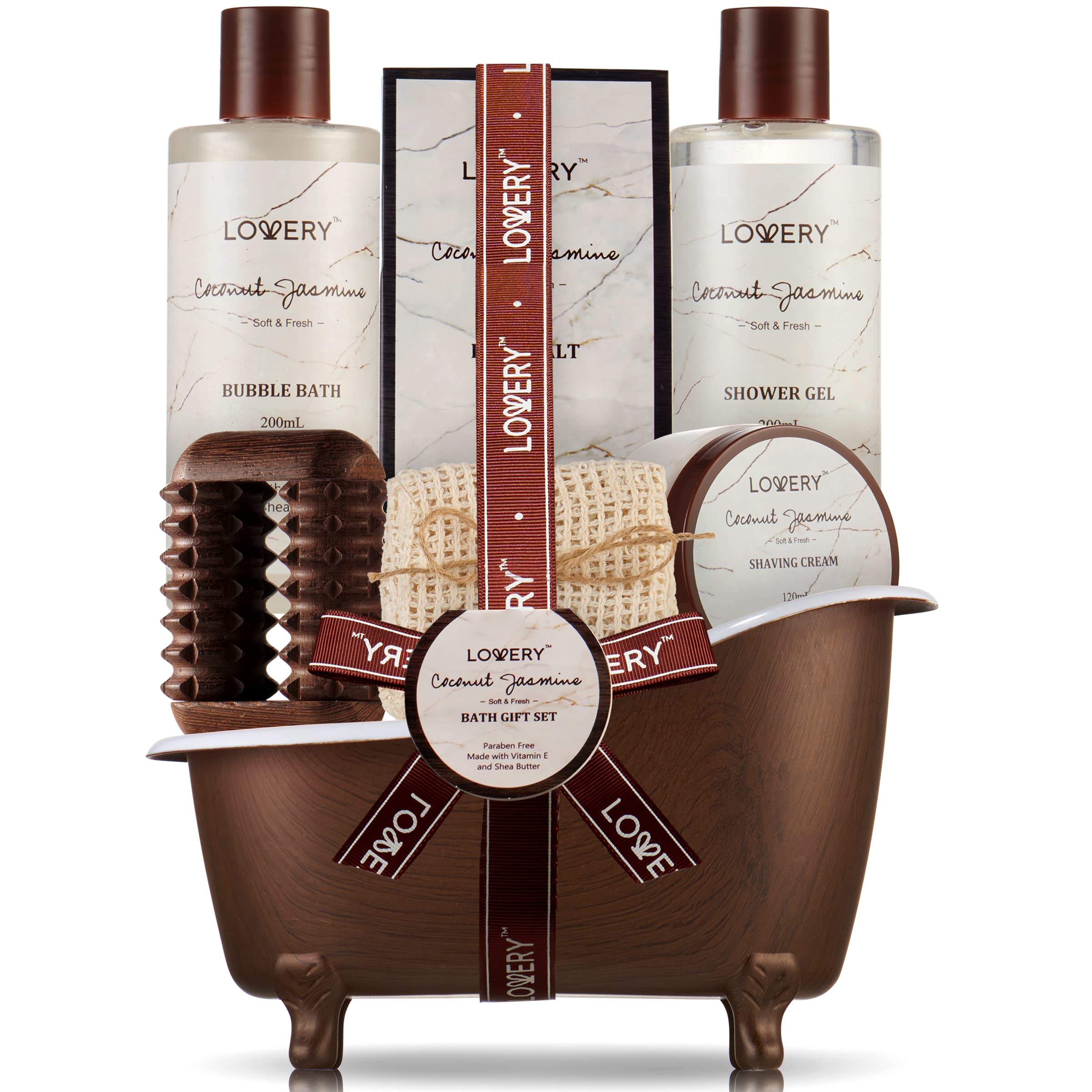 Luxury Coconut Jasmine Spa Gift Set - Relaxing Bath & Self Care Kit for Women & Men - Perfect Birthday & Pampering Gifts for Her