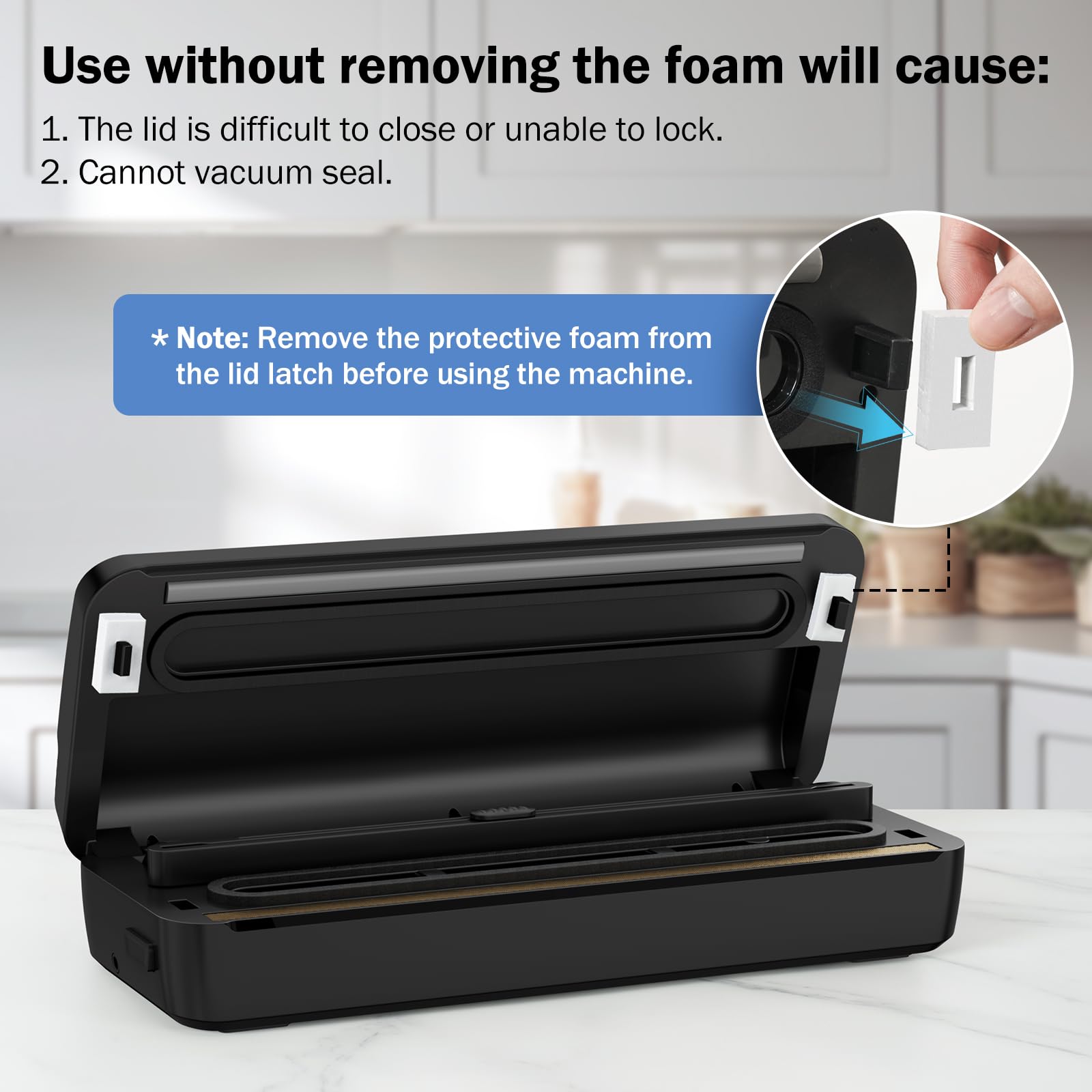 Premium Vacuum Sealer Machine - 80Kpa Powerful Compact Food Saver with Dry & Moist Modes, Includes 5 Bags & 1 Roll - Perfect for Meal Prep, Sous Vide, and Long-Term Food Storage (Silver)