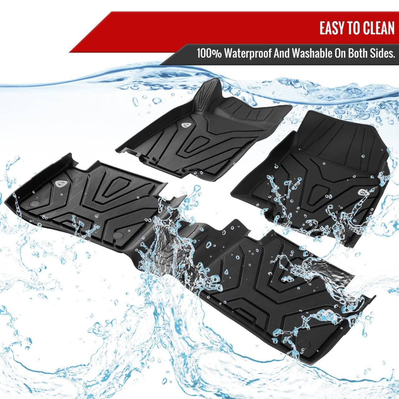2014-2020 Nissan Rogue All-Weather TPE Floor Mats - 3-Piece Set, Black Car Floor Liners for Ultimate Protection | Perfect for Winter, Rain & Muddy Conditions